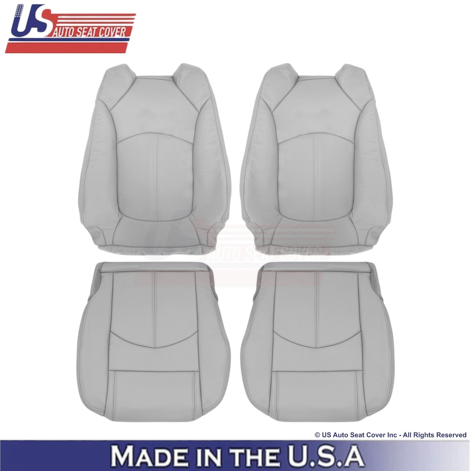 2013-2017 Fits Chevy Traverse Leatherette Front Seat Covers Light Titanium