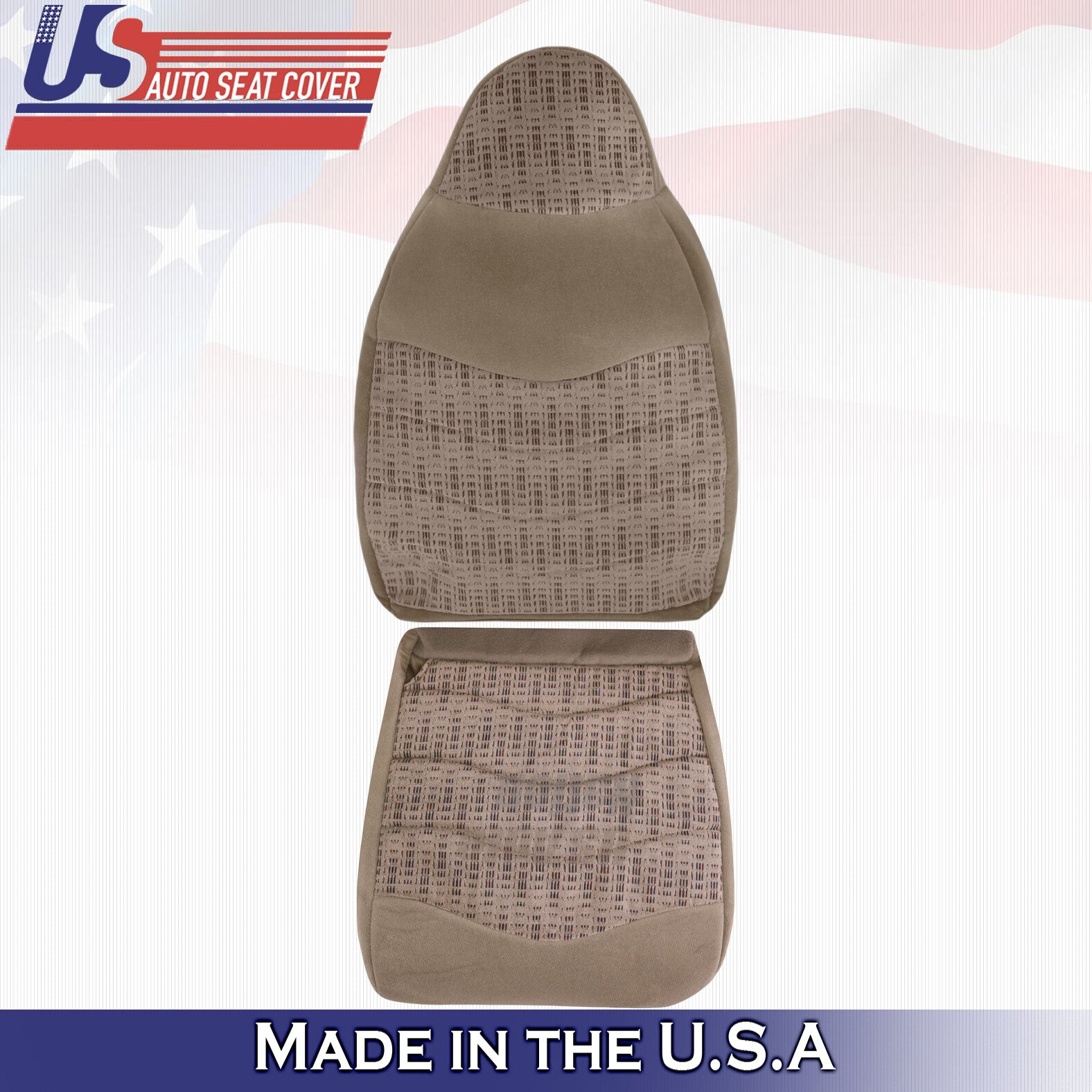 1999 For Ford F250 F350 XLT Driver Side Top & Bottom Cloth Seat Covers Tan