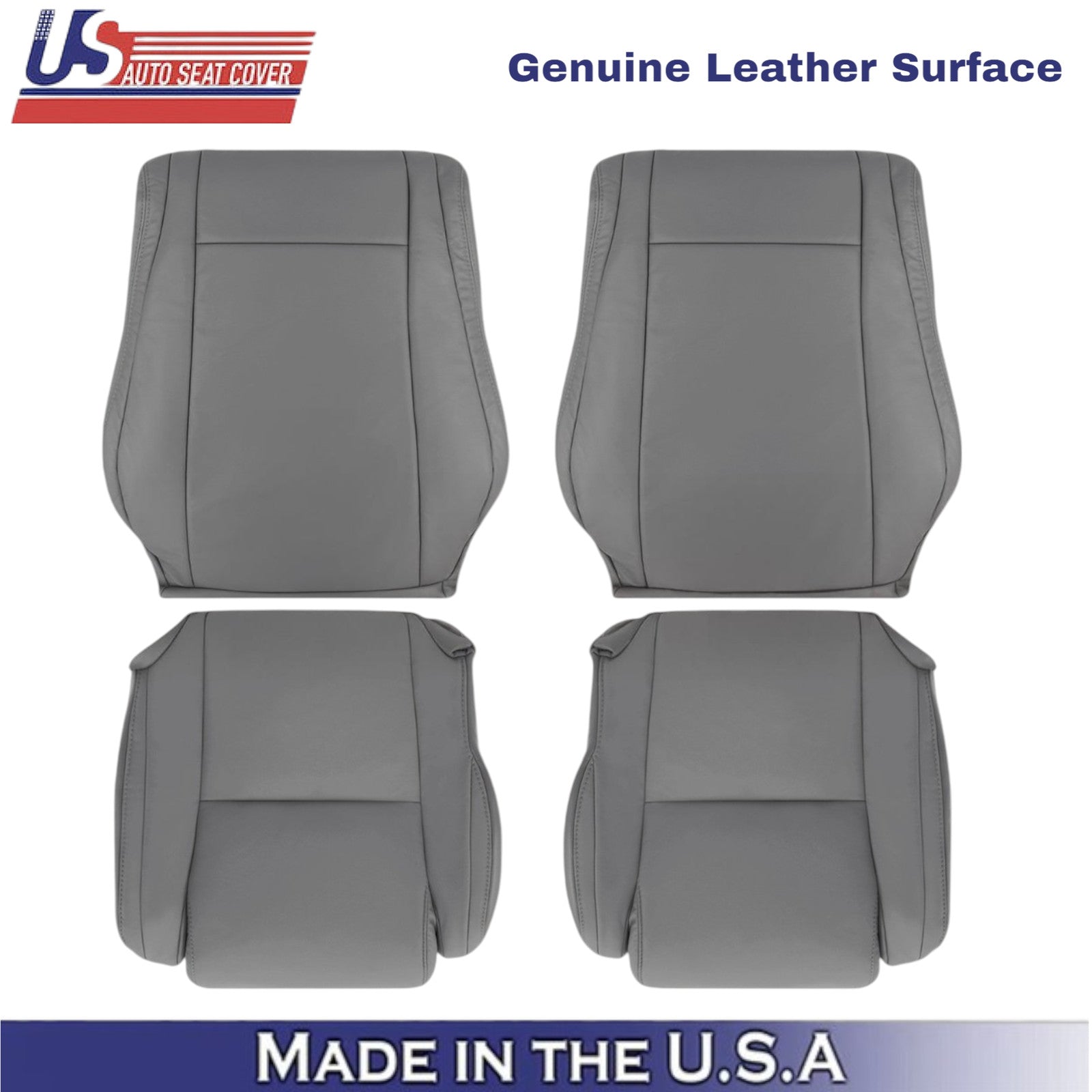 2007-2013 For Toyota Tundra Genuine Leather front Seat Covers Graphite Gray