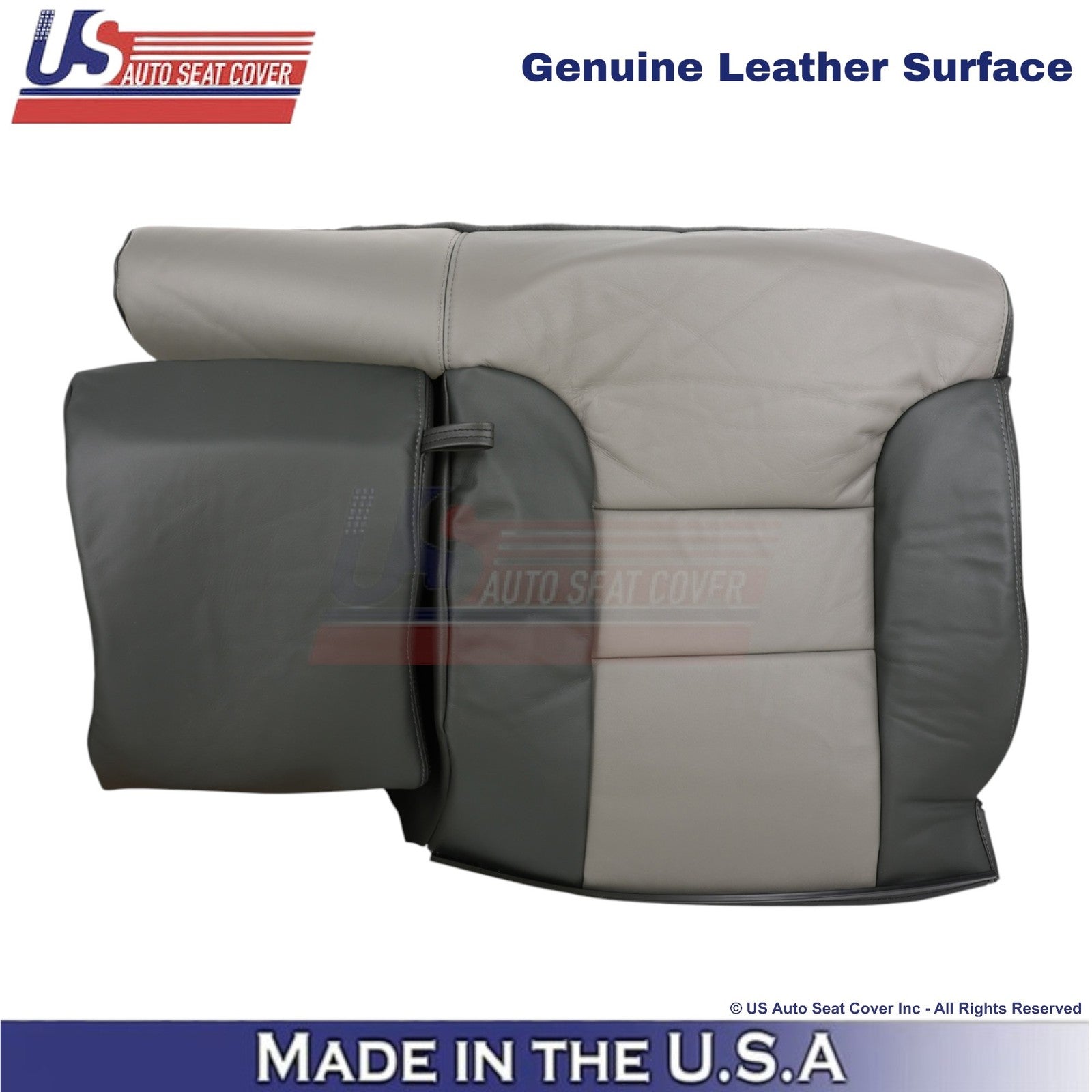 1999-2000 For Chevy Tahoe Genuine Leather Rear Driver Top/Console Covers Gray