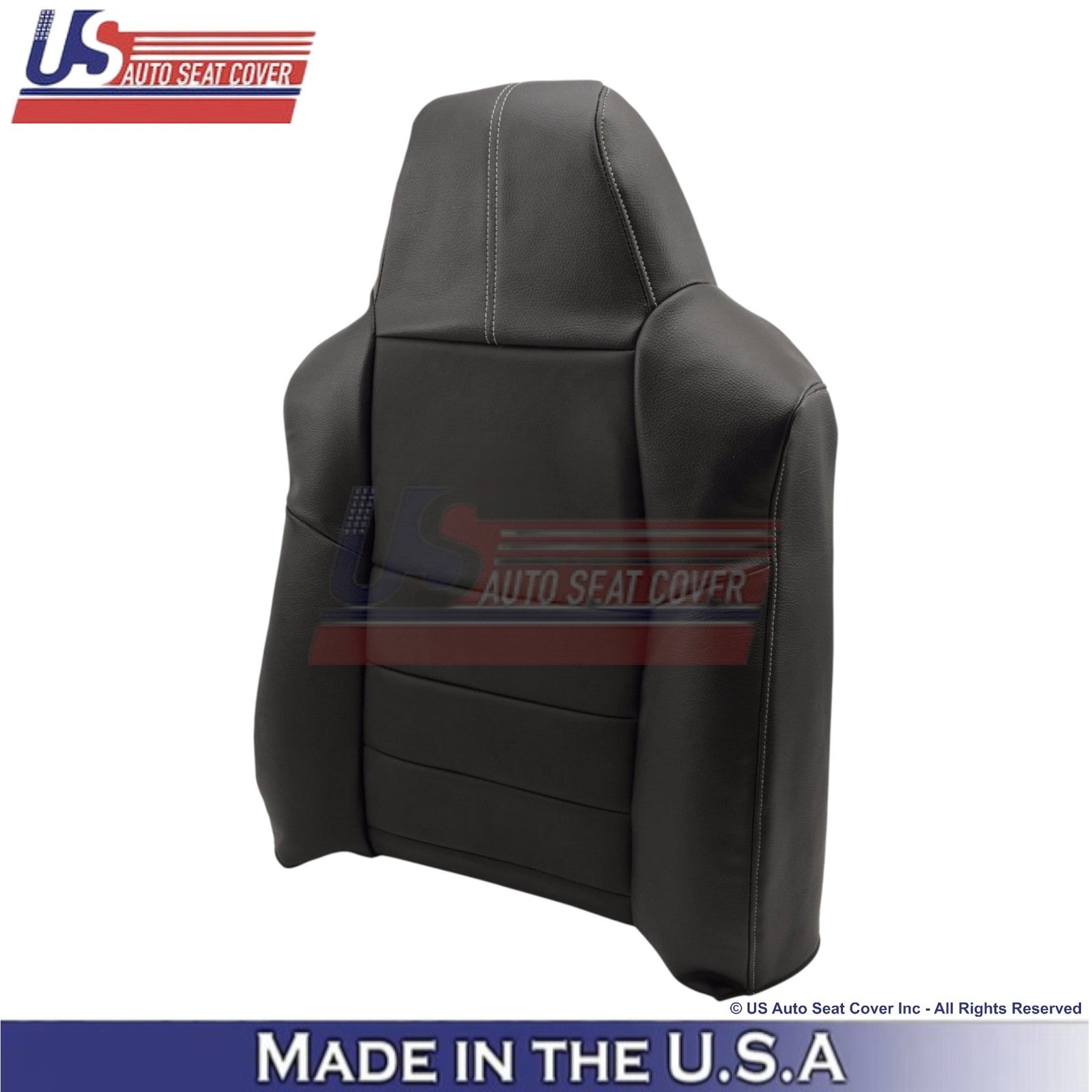 2008-2010 For Ford F250-550 FX4 Leather Driver Side Covers Black/White stitch