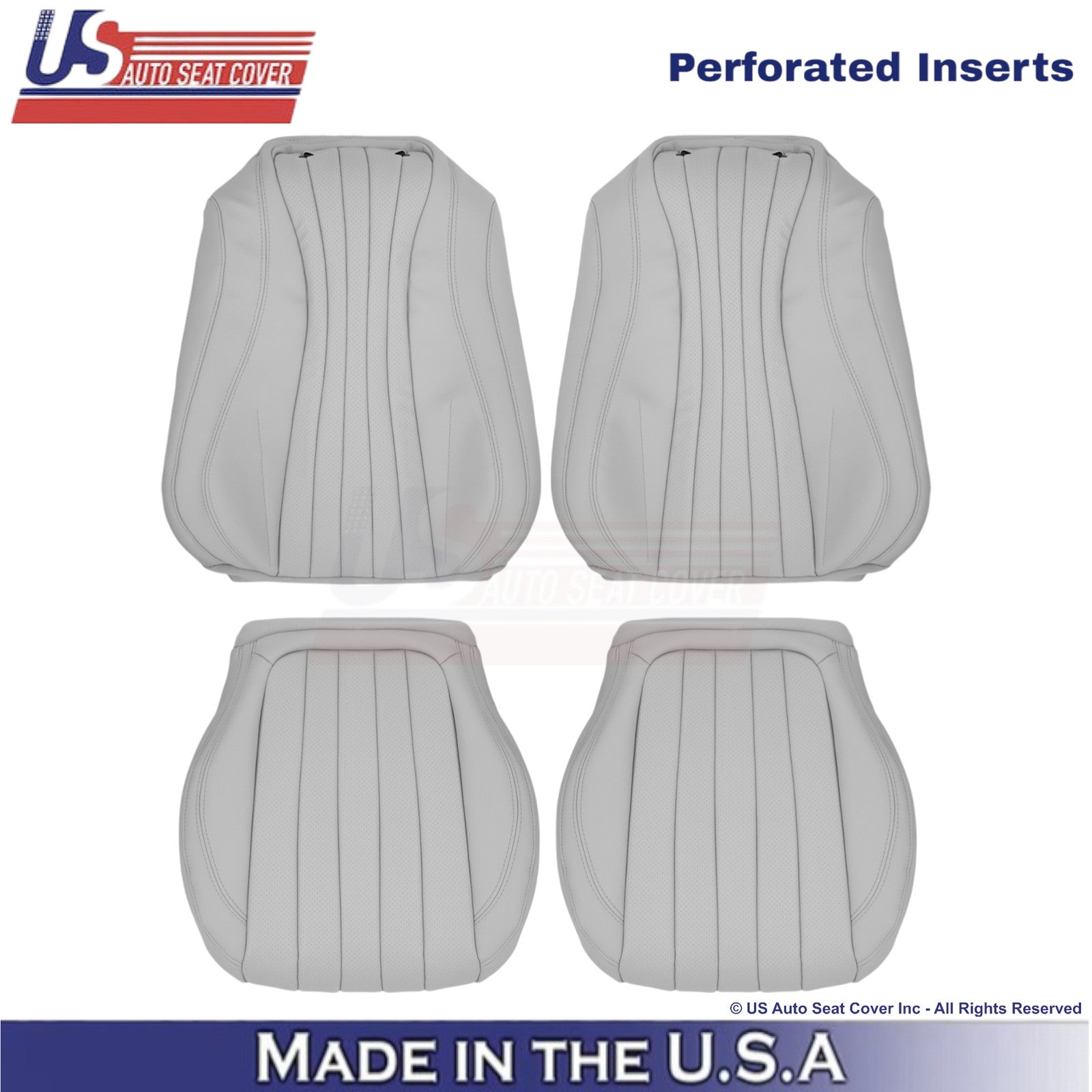 2021-2023 Fits Mercedes Benz E-Class Leatherette Front Replacement Covers Gray