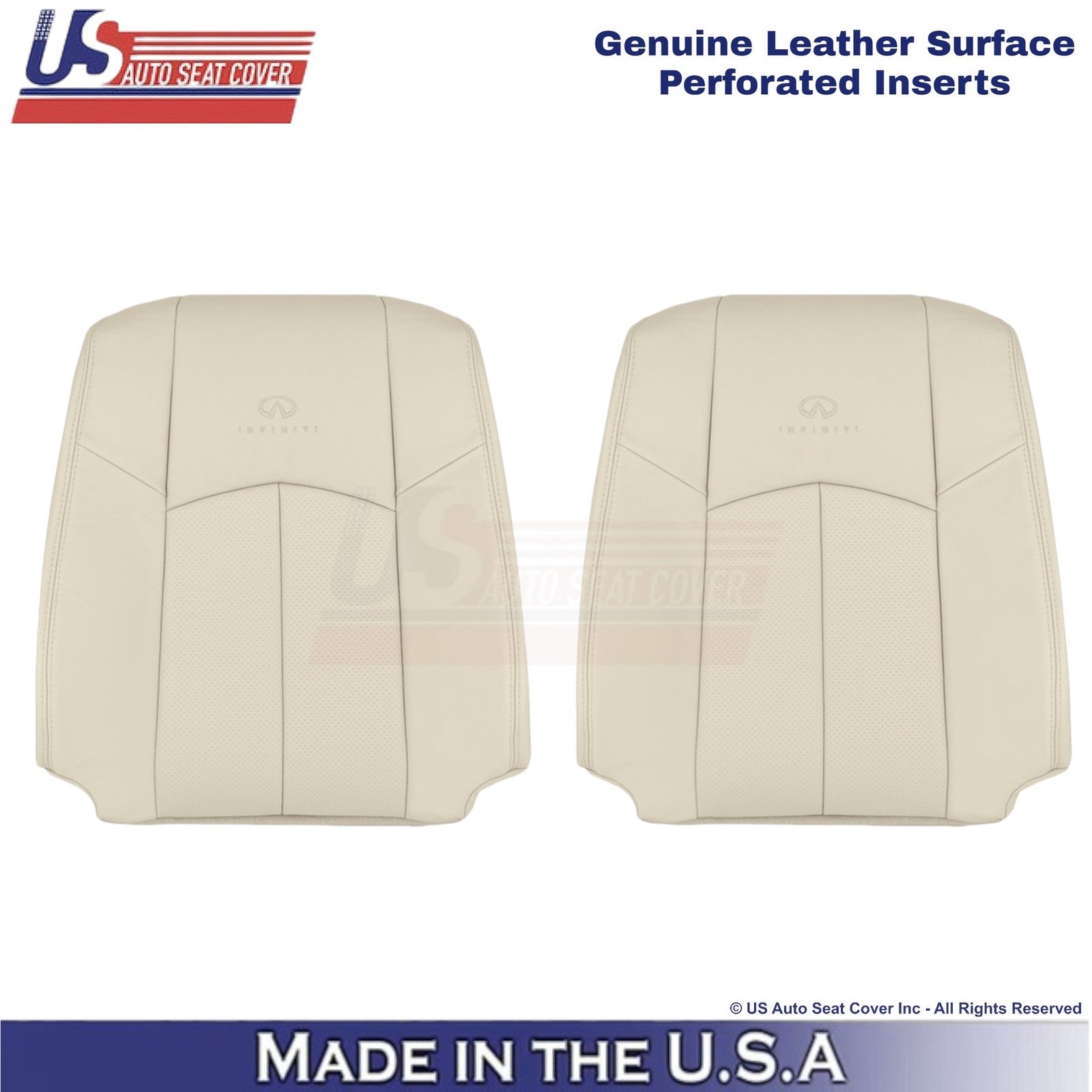 2009-2013 Fits Infiniti G37 Genuine Leather Front Top Replacement Covers Wheat