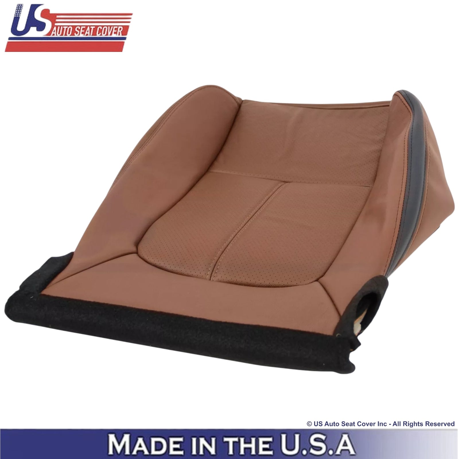 2013-2016 For Ford F250 F350 Platinum Leather Driver Bottom Seat Cover Brown