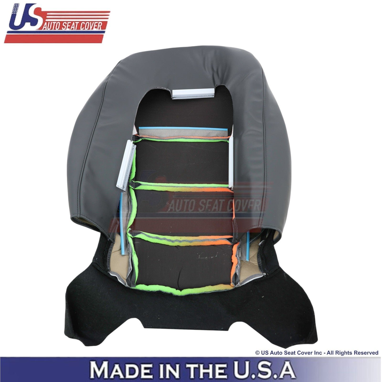 13-15 For Chevy Malibu Genuine Leather Passenger Side Covers Black w/white Stch