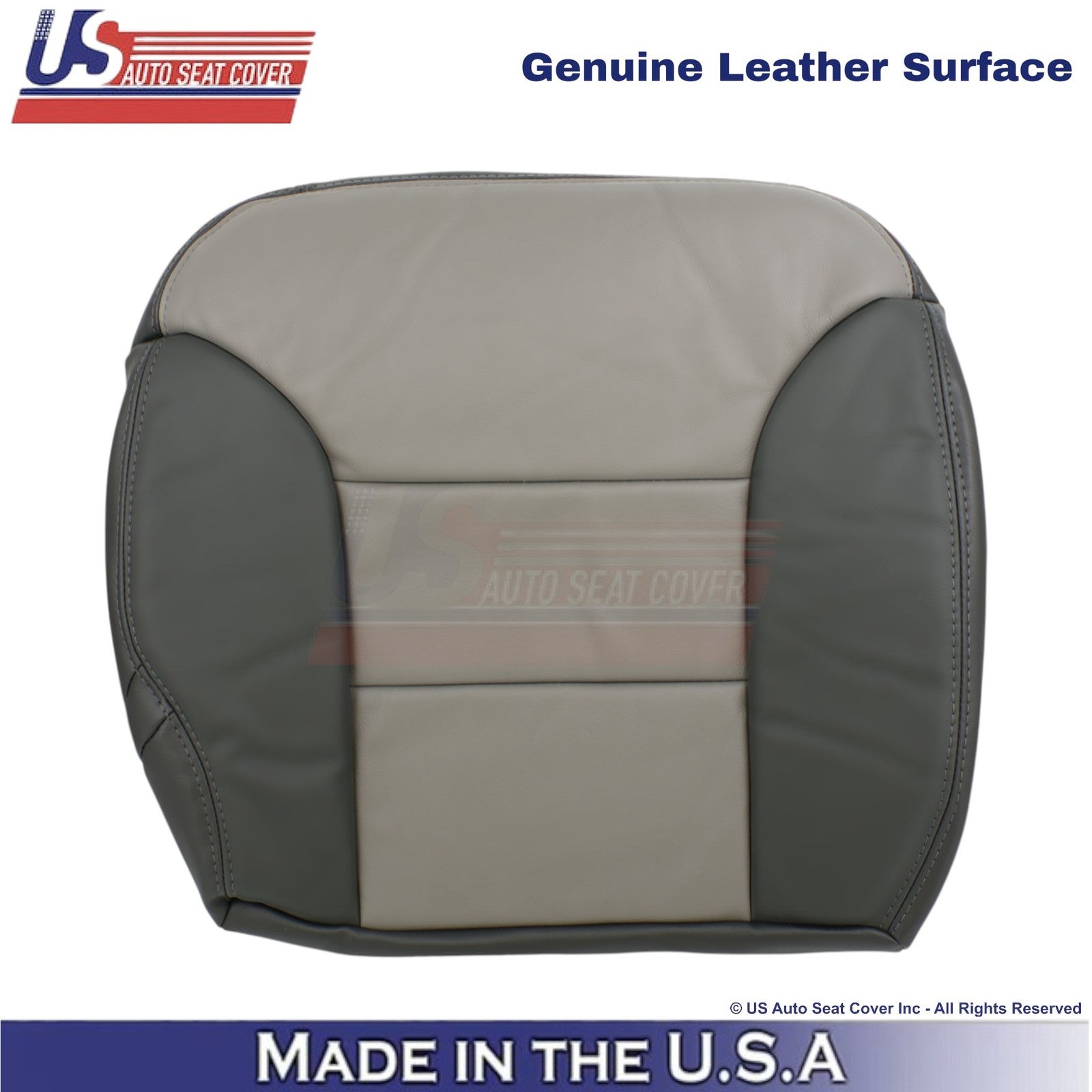 1999-2000 For Chevy Tahoe Genuine Leather Rear Passenger Bottom Cover 2Tone Gray