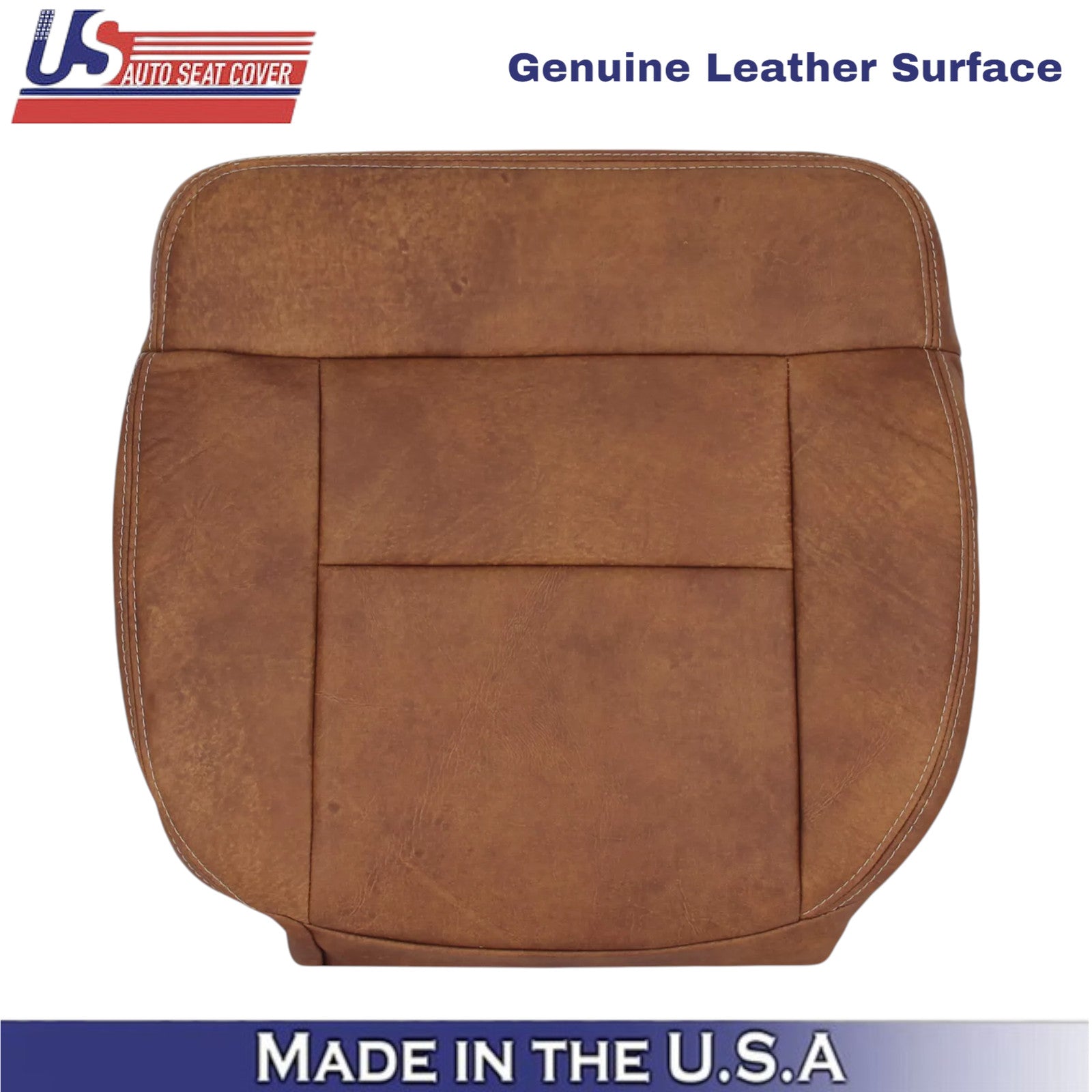 2004-2008 For Ford F-150 King Ranch Leather Driver Bottom Seat Cover Brown
