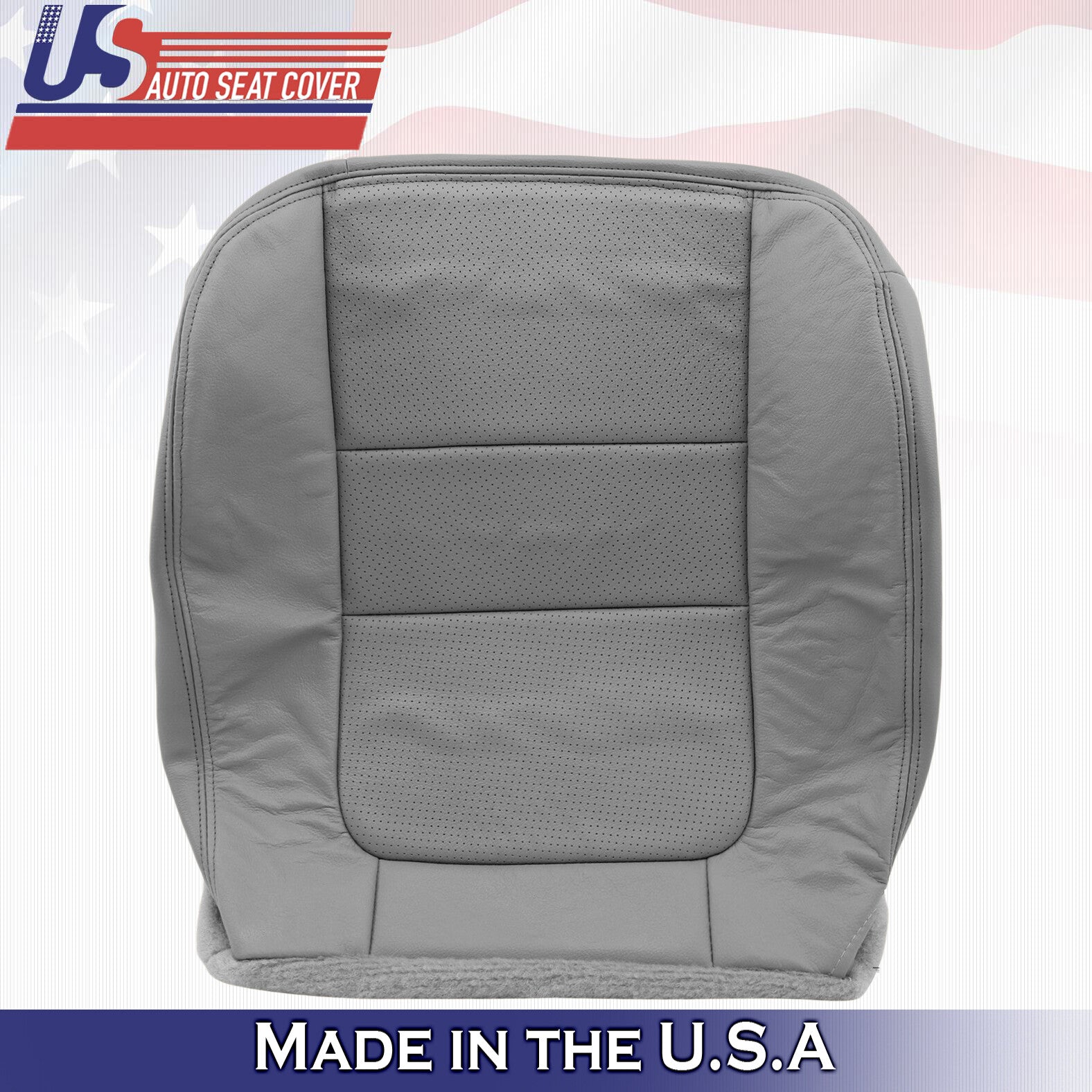 2001 For Ford F450 Lariat Driver Passenger Bottom Perforated Leather Cover Gray