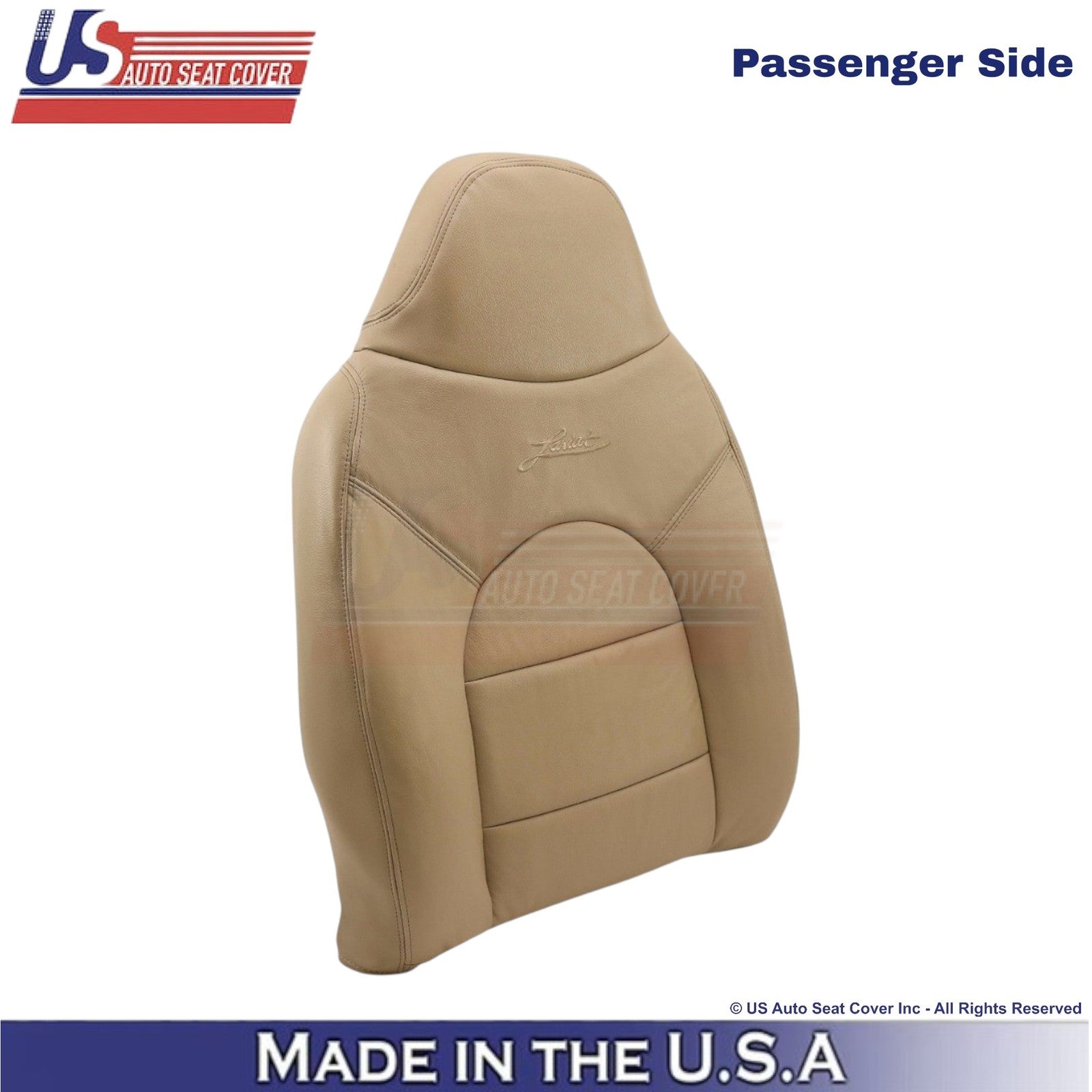 1998-2000 For Ford F250 Lariat Leatherette Passenger Top Seat Cover Prairie Tan
