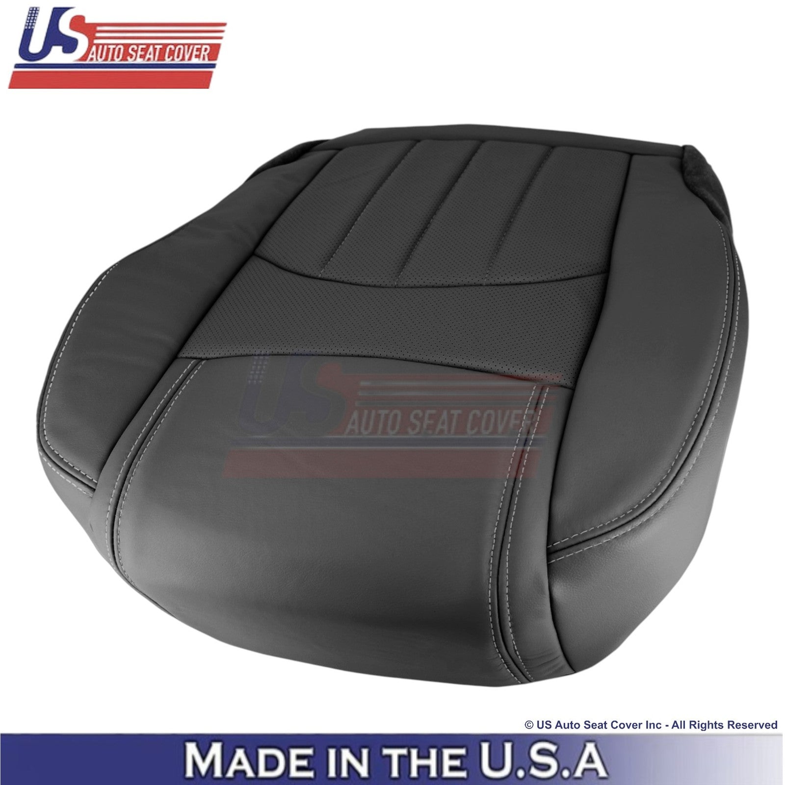 2013-2017 Fits Chevy Traverse Leatherette Perforated Front Seat Covers Ebony
