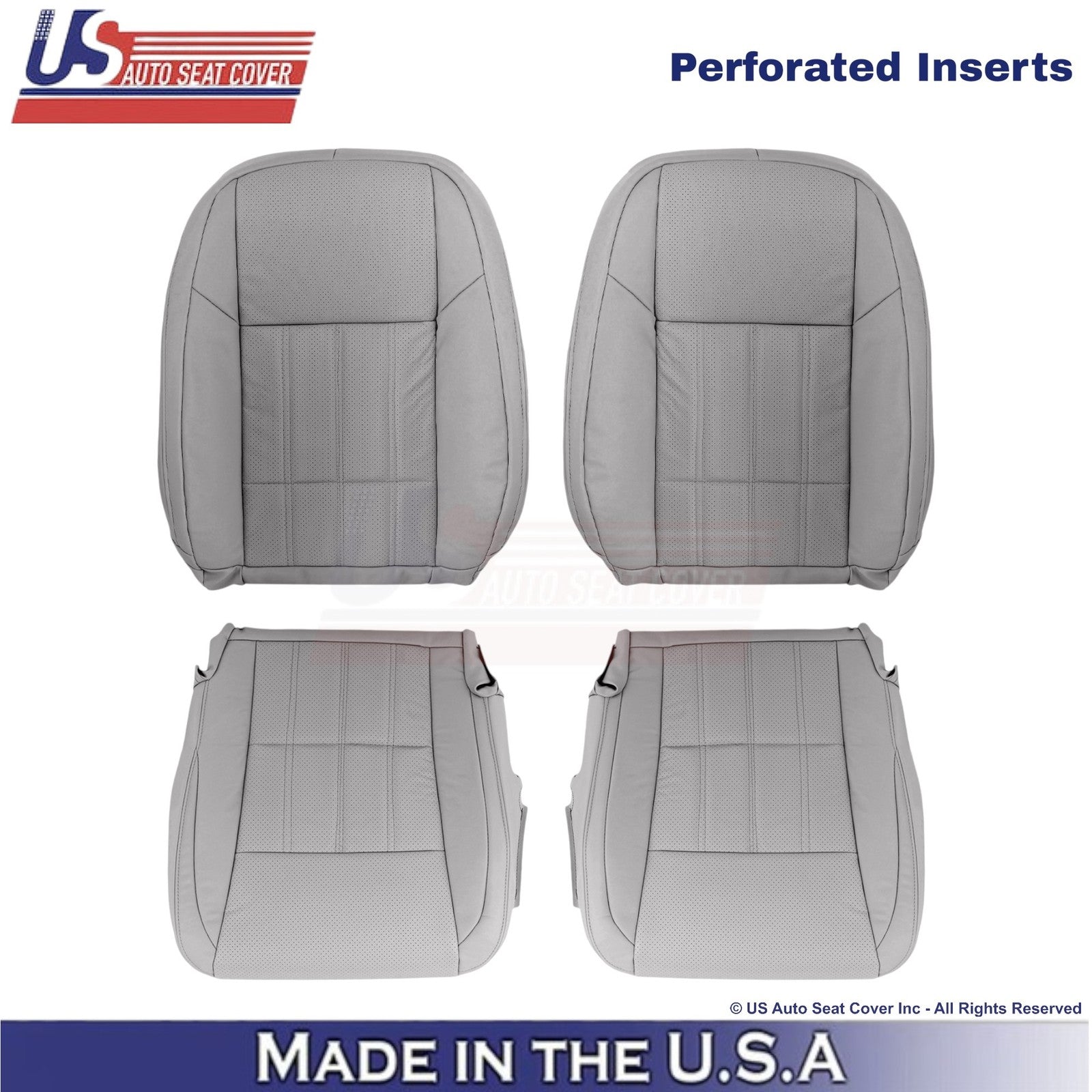 2016-2018 Fits Lexus ES 350 Leather Front Replacement Seat Covers Stratus Gray