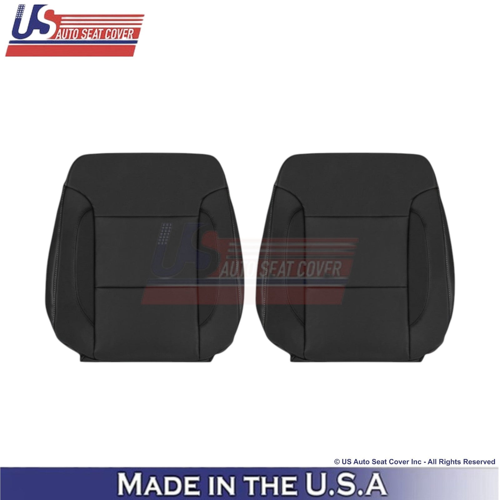 2014-2019 For Chevy Silverado 1500 LT LS Leatherette Front Top Covers Jet Black
