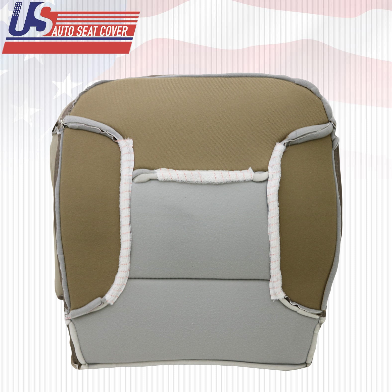 1992 - 1996 Ford Bronco Driver Bottom Vinyl Seat Cover Perforated Med. Mocha Tan