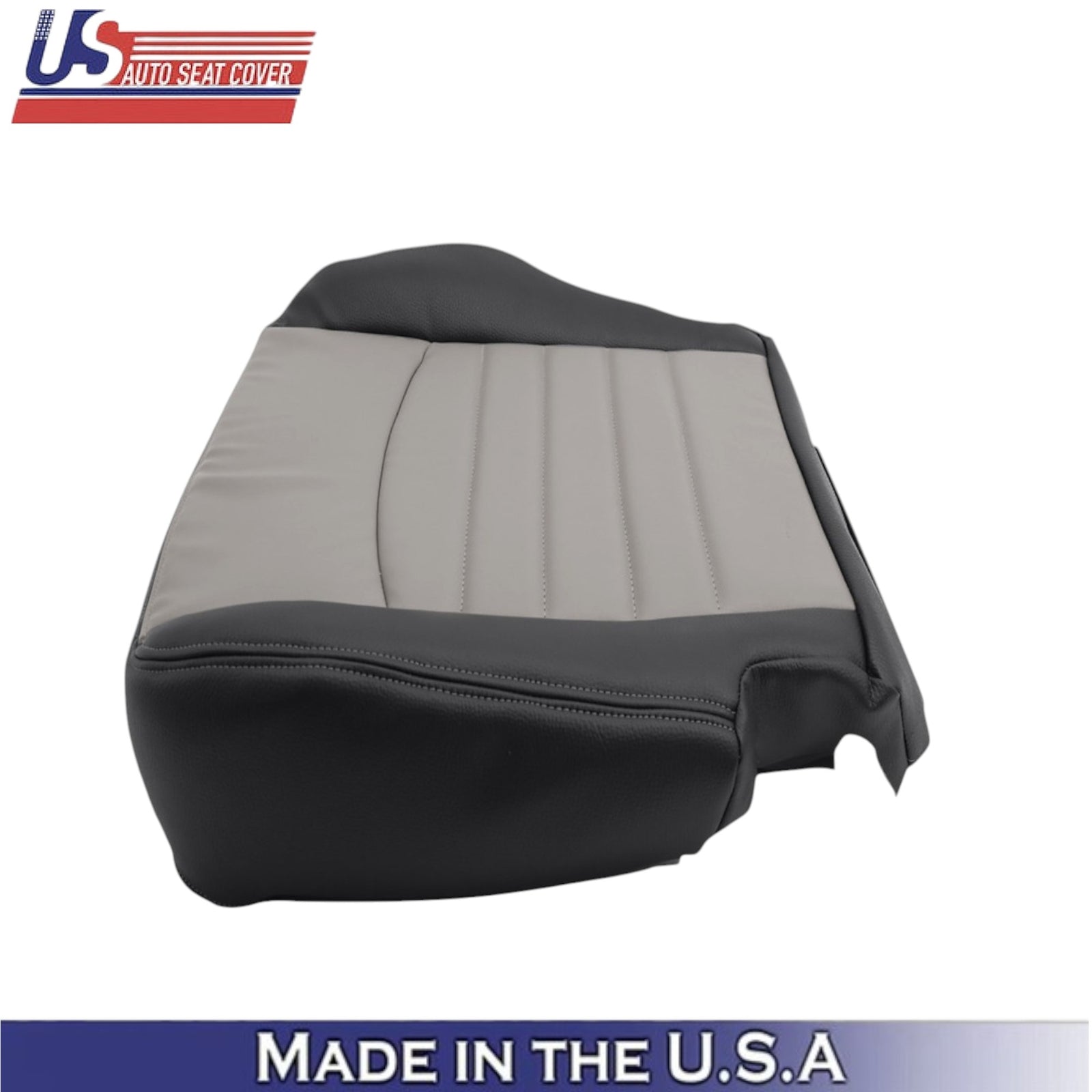 2009-2012 For Dodge Ram 1500 ST Leatherette Driver Bottom Seat Cover 2-Tone Gray