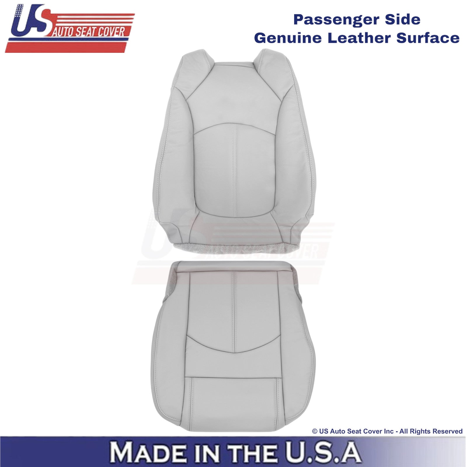 2013-2016 Fits GMC Acadia Genuine Leather Passenger Side Covers Light Titanium