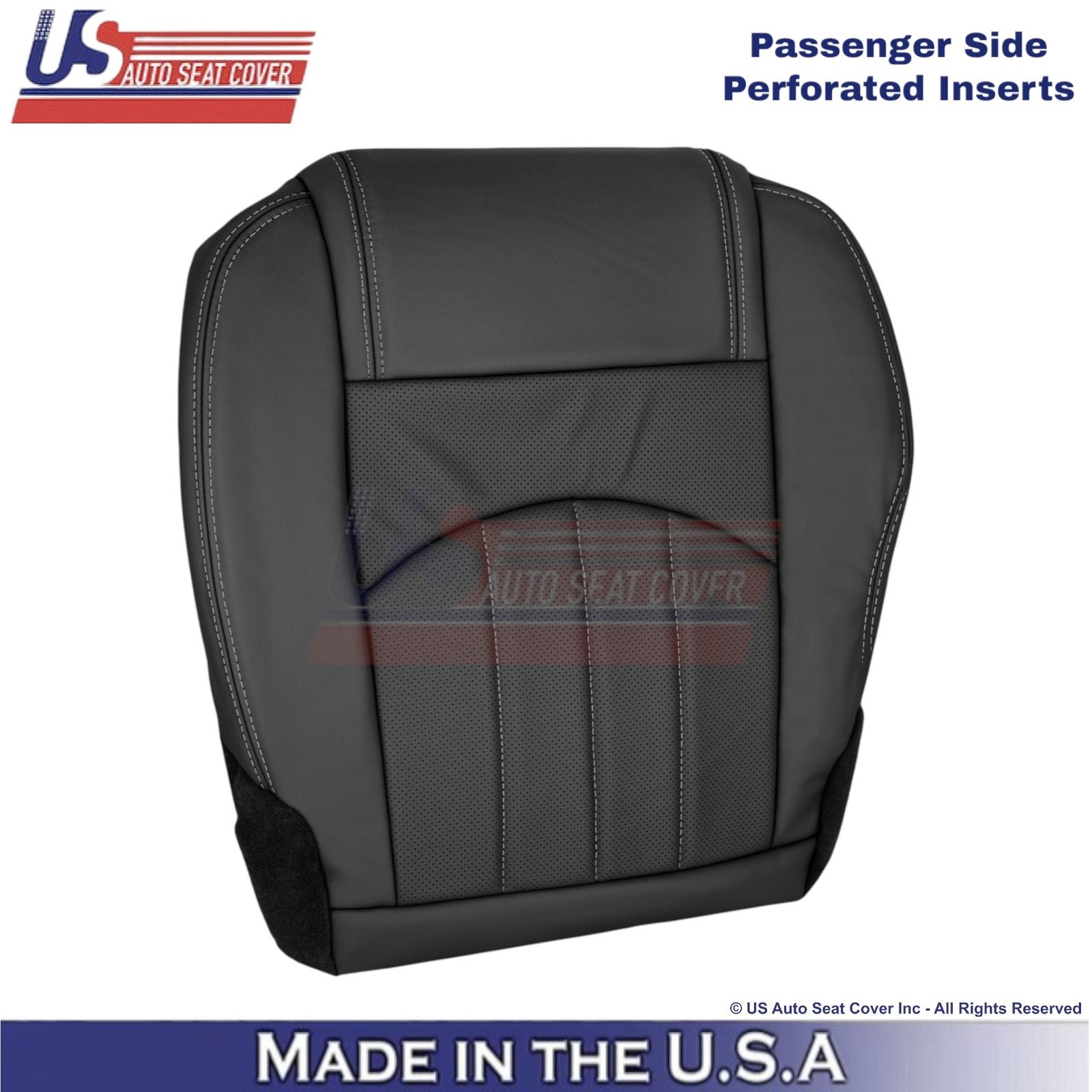 2013-2017 Fits Chevy Traverse Leatherette Perforated Front Seat Covers Ebony