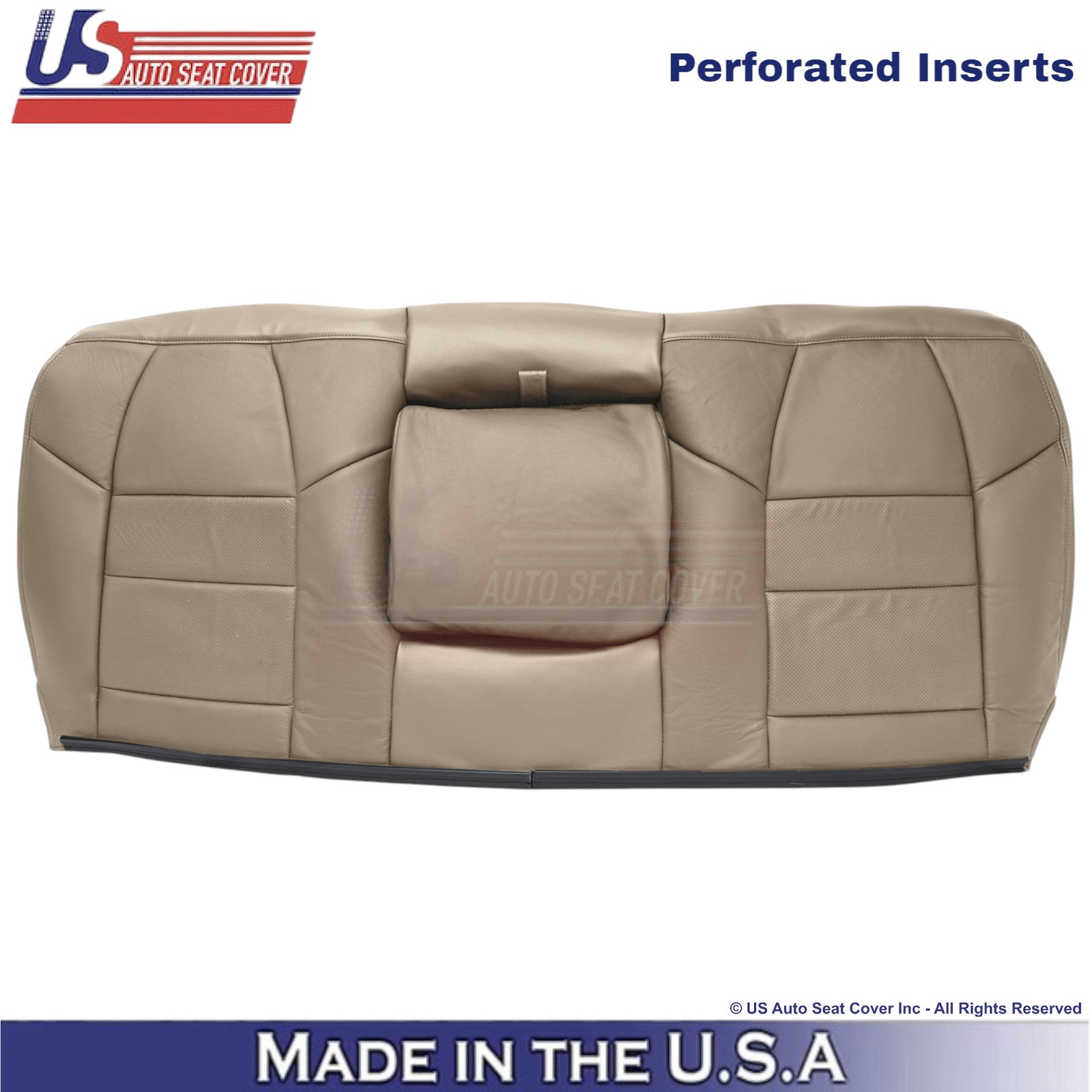 2002-2003 Fits Ford F250 F350 Lariat Leather Perforated Rear Top Seat Covers Tan