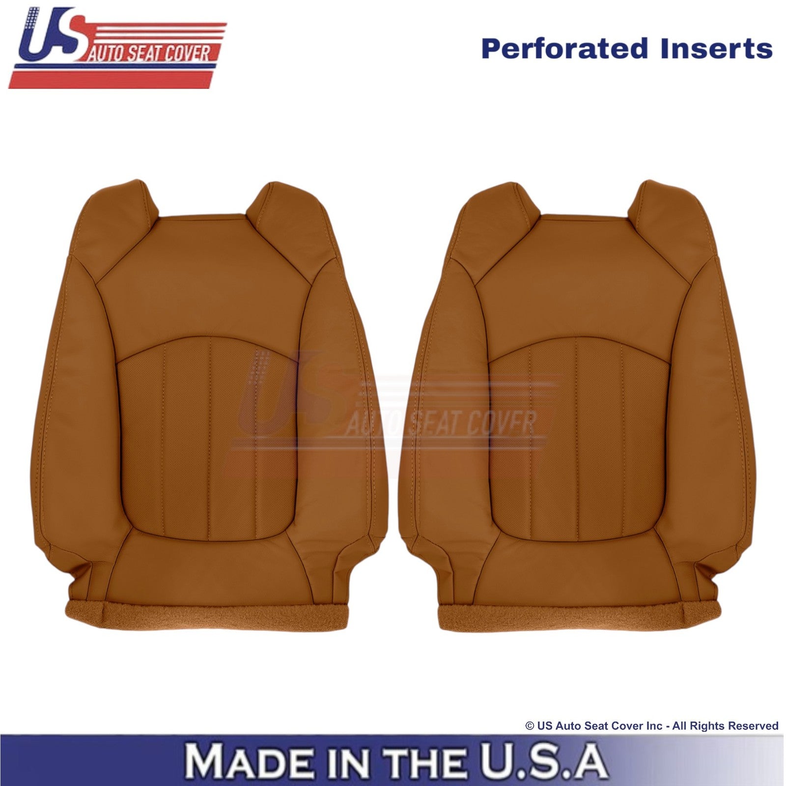 2013-2014 Fits Chevy Traverse Leatherette Perforated Front Seat Covers Mojave