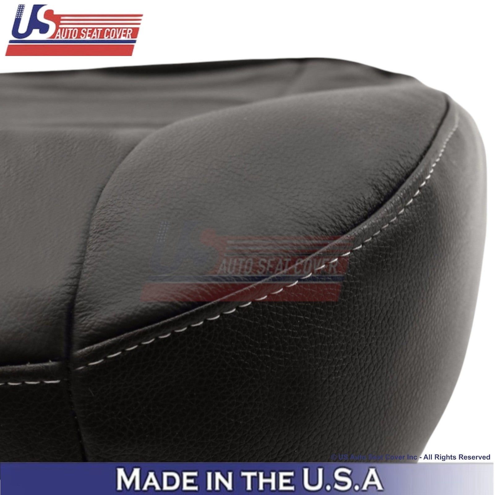 2008-2010 For Ford F250-550 FX4 Leatherette Front Covers Black w/ White stitch