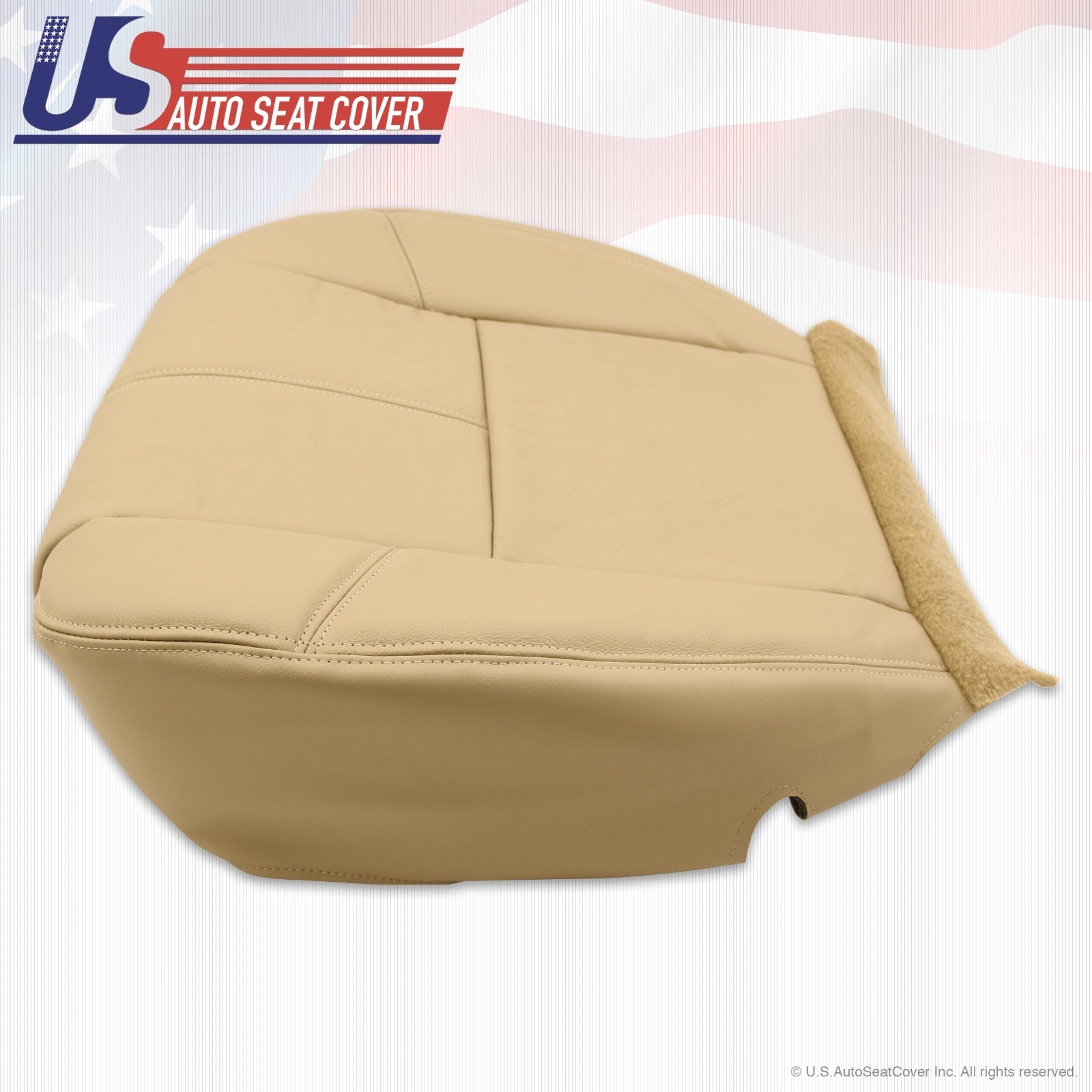 For a 2007 to 2012 GMC Sierra  Leather Driver Bottom Seat Upholstery Light Tan