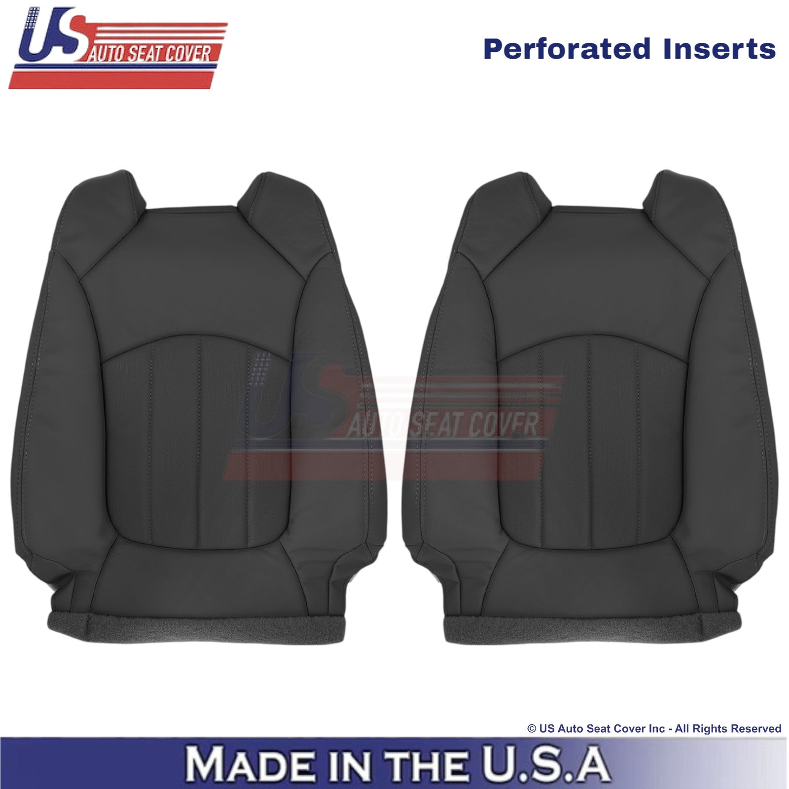 2013-2017 For Buick Enclave Leatherette Front Top Replacement Seat Covers Ebony