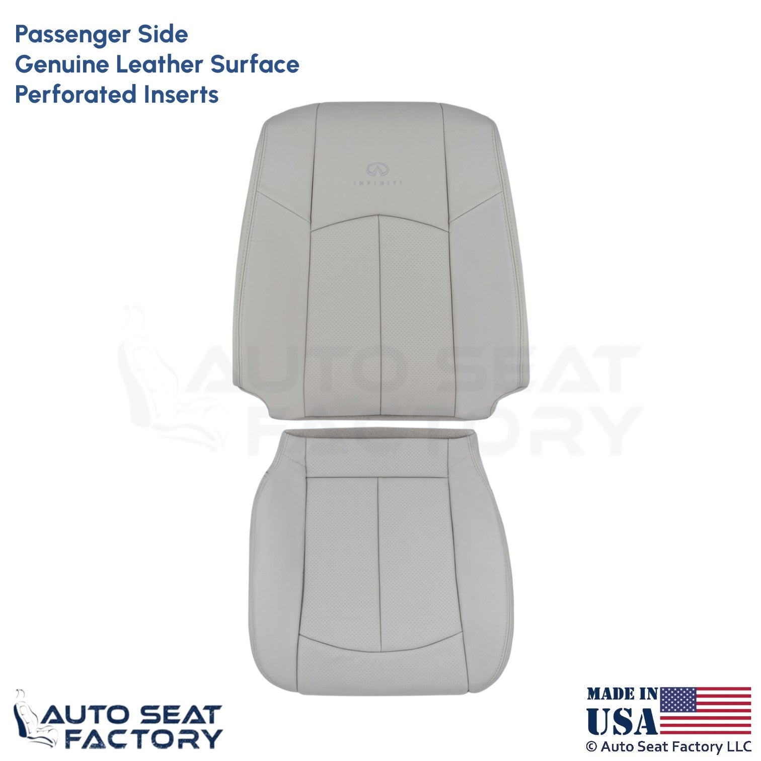 2009-2013 Fits Infiniti G37 Genuine Leather Front Passenger Seat Covers Stone