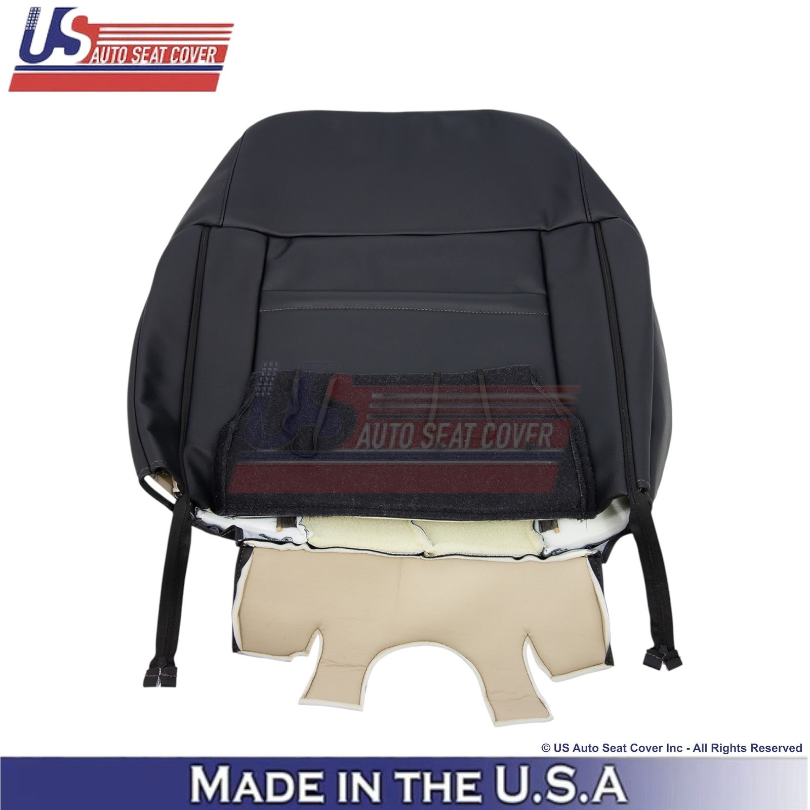 2015-2017 Fits Ford Expedition Platinum Genuine Leather Front Top Covers Ebony