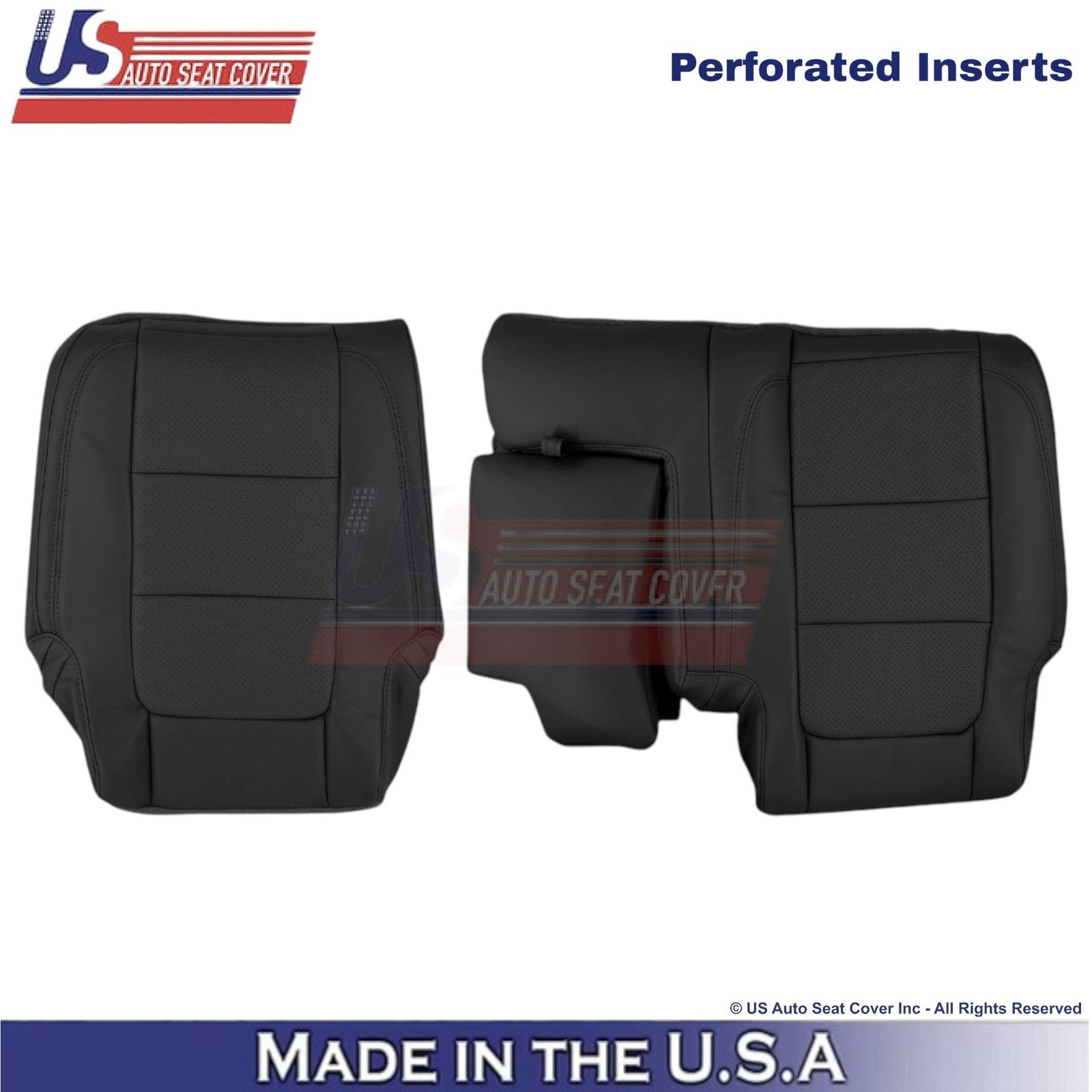 2011-2015 For Ford Explorer 2nd Row Tops Leather Replacement Seat Covers Black