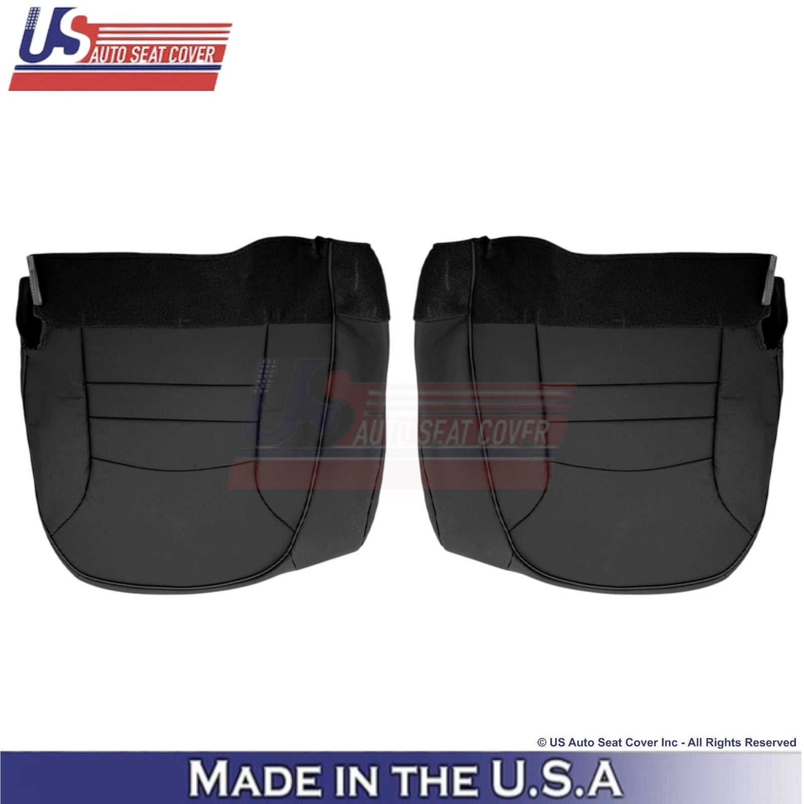 2000-2002 Fits Ford Crown Victoria Leatherette Front Bottom Seat Covers Black