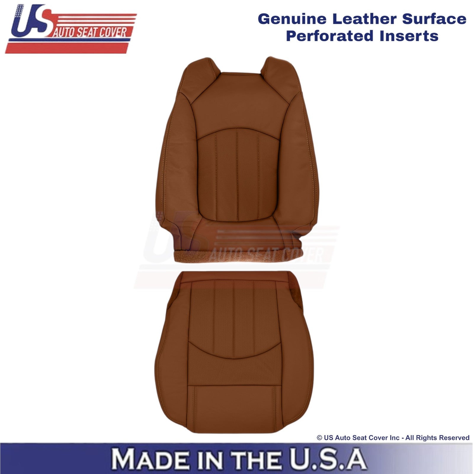 2015-2017 Fits Chevy Traverse Genuine Leather Perf. Front Seat Covers Saddle Up