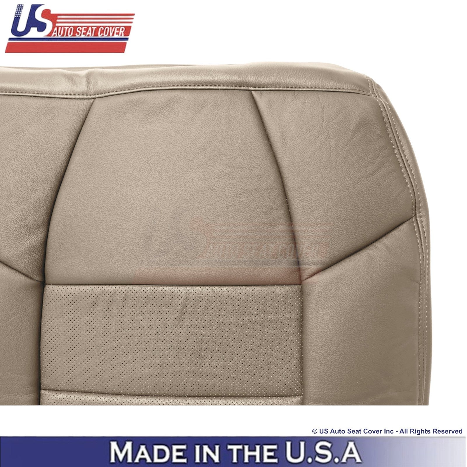 2002-2003 Fits Ford F250 F350 Lariat Leather Perforated Rear OEM Seat Covers Tan