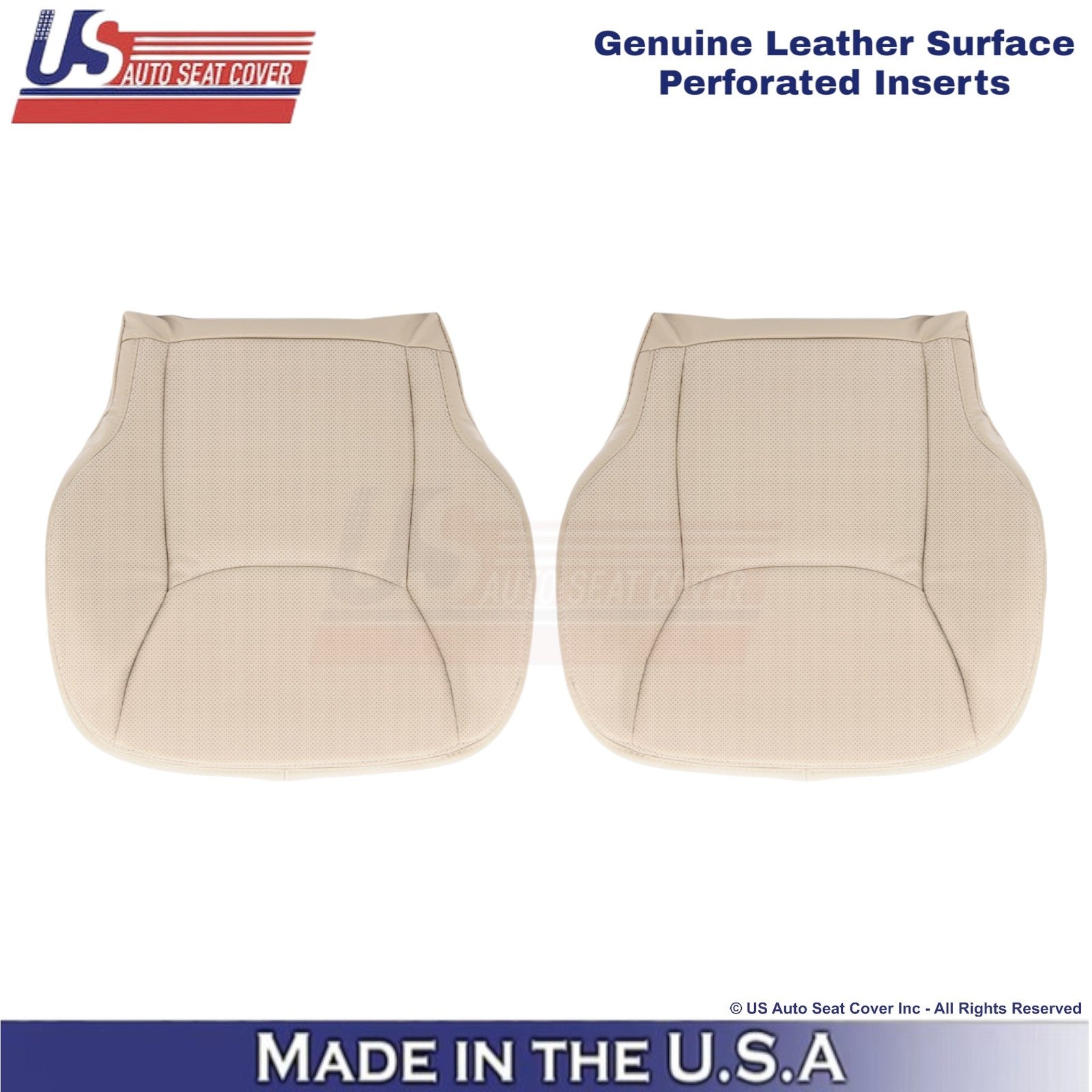 2003-2006 Fits Mercedes-Benz S Genuine Leather Perf. Front Bottom Covers Pebble