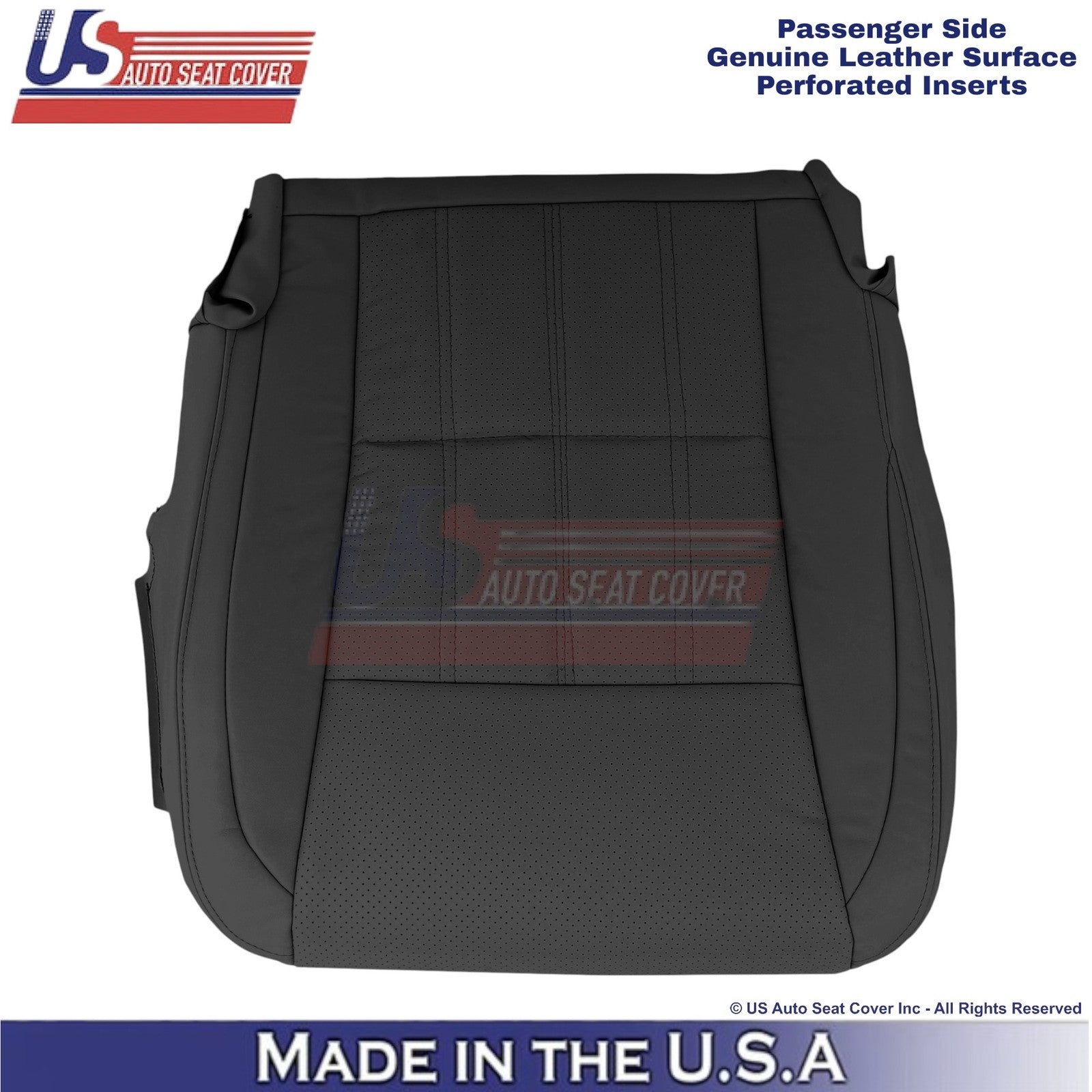 2016-2018 Fits Lexus ES 350 Genuine Leather Passenger Bottom Seat Cover Black