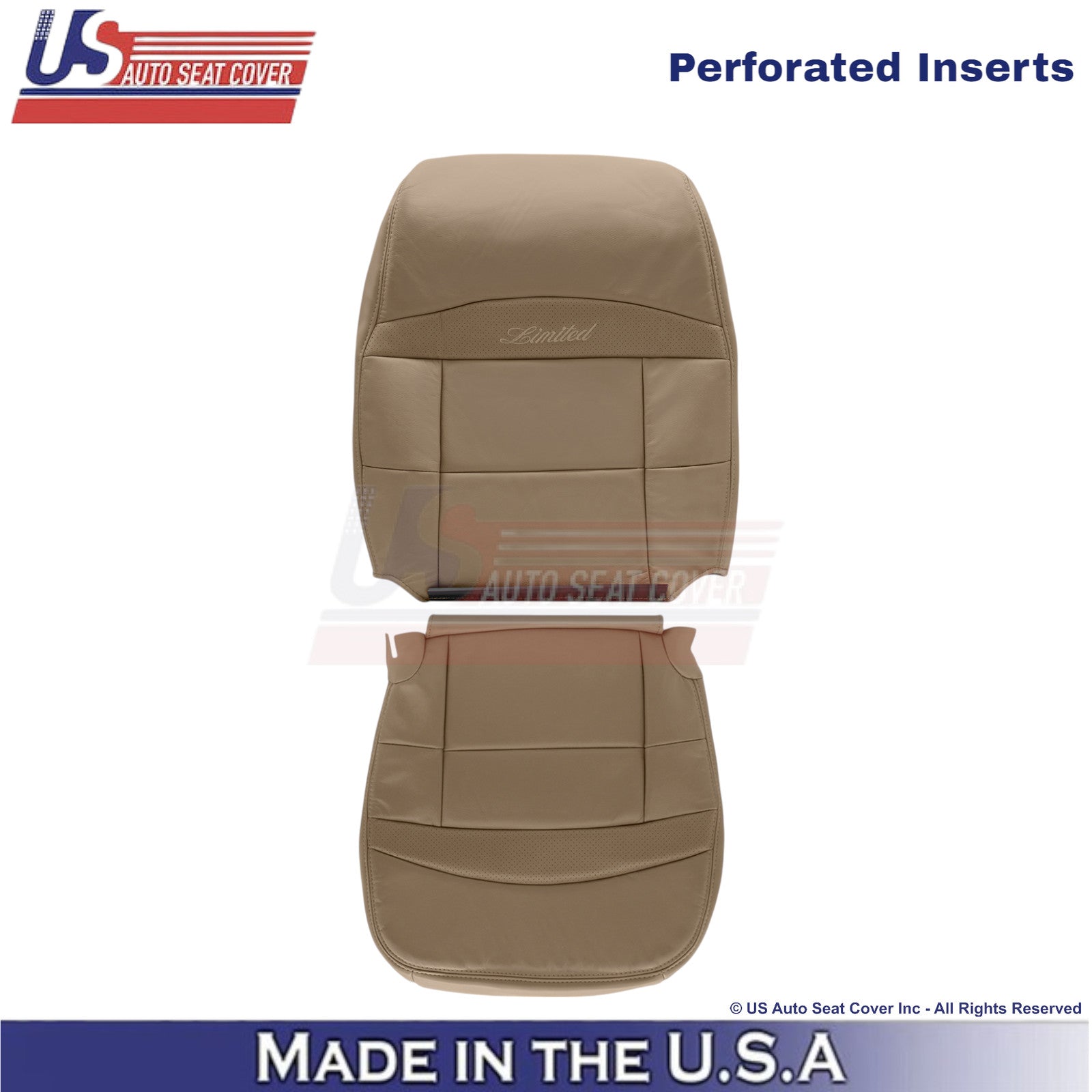 1995-2001 For Ford Explorer Limited Leather Driver Side Covers Med. Prairie Tan
