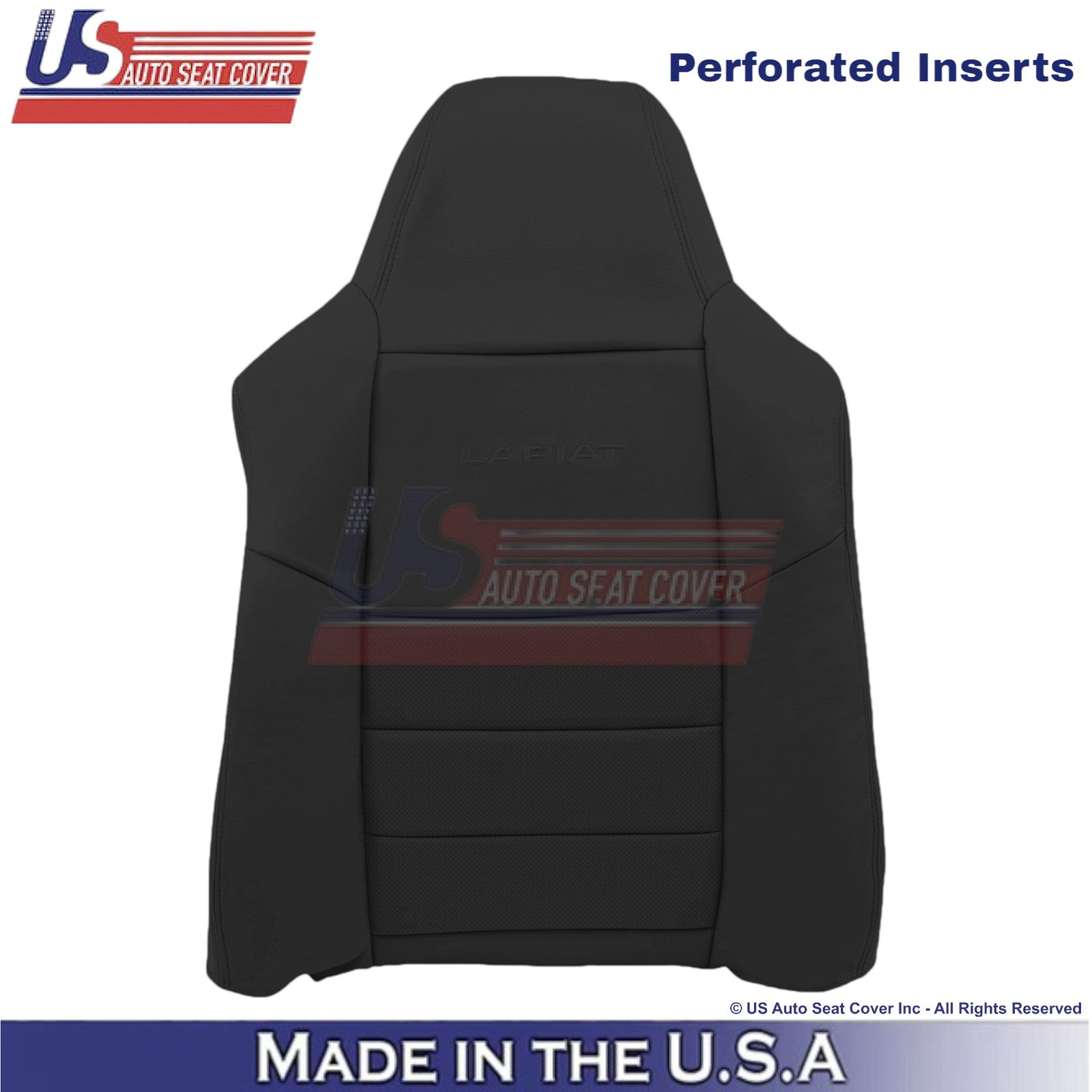 2004-2007 For Ford F250 F350 Lariat Leather Perf Driver Top OEM Covers Black