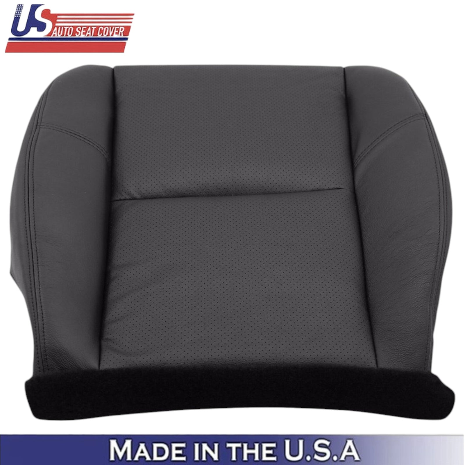2007-2014 For Cadillac Escalade Genuine Leather Front Seat Covers Ebony (Black)