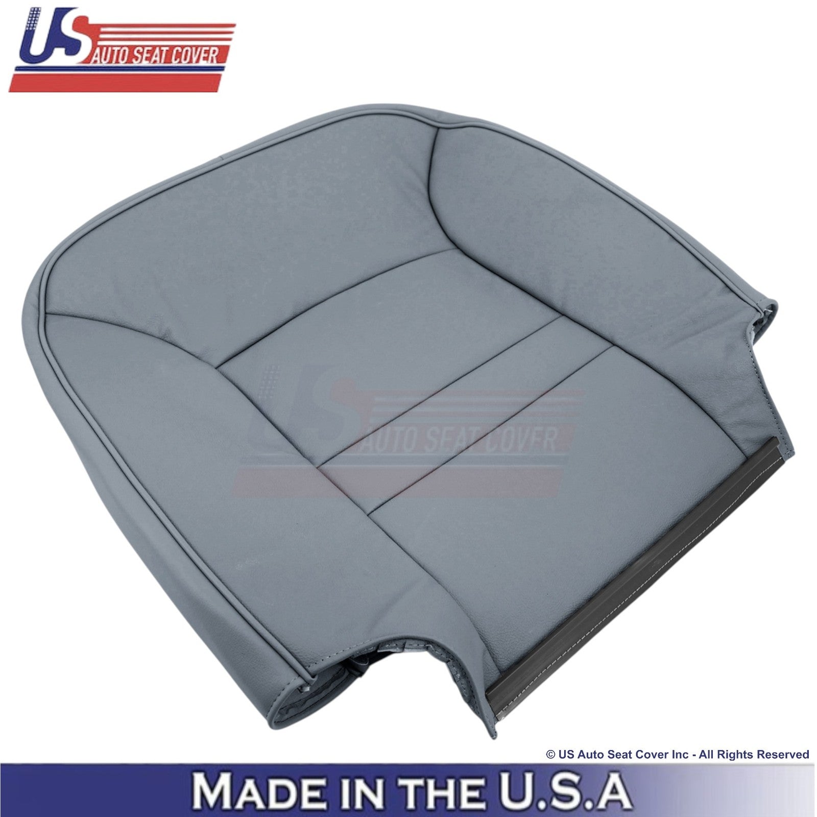 1998-2002 Fits Ford Crown Victoria Genuine Leather Driver Top Seat Cover Gray