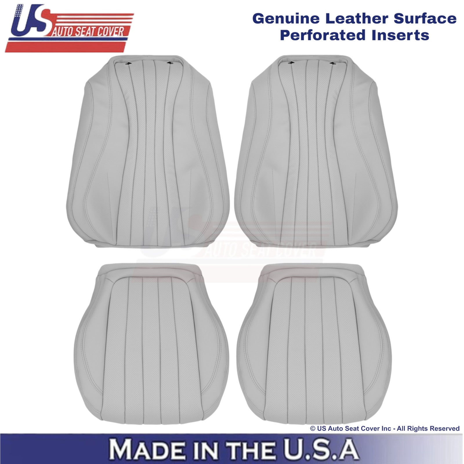 2021-2023 Fits Mercedes Benz E-Class Genuine Leather Front Seat Covers Gray
