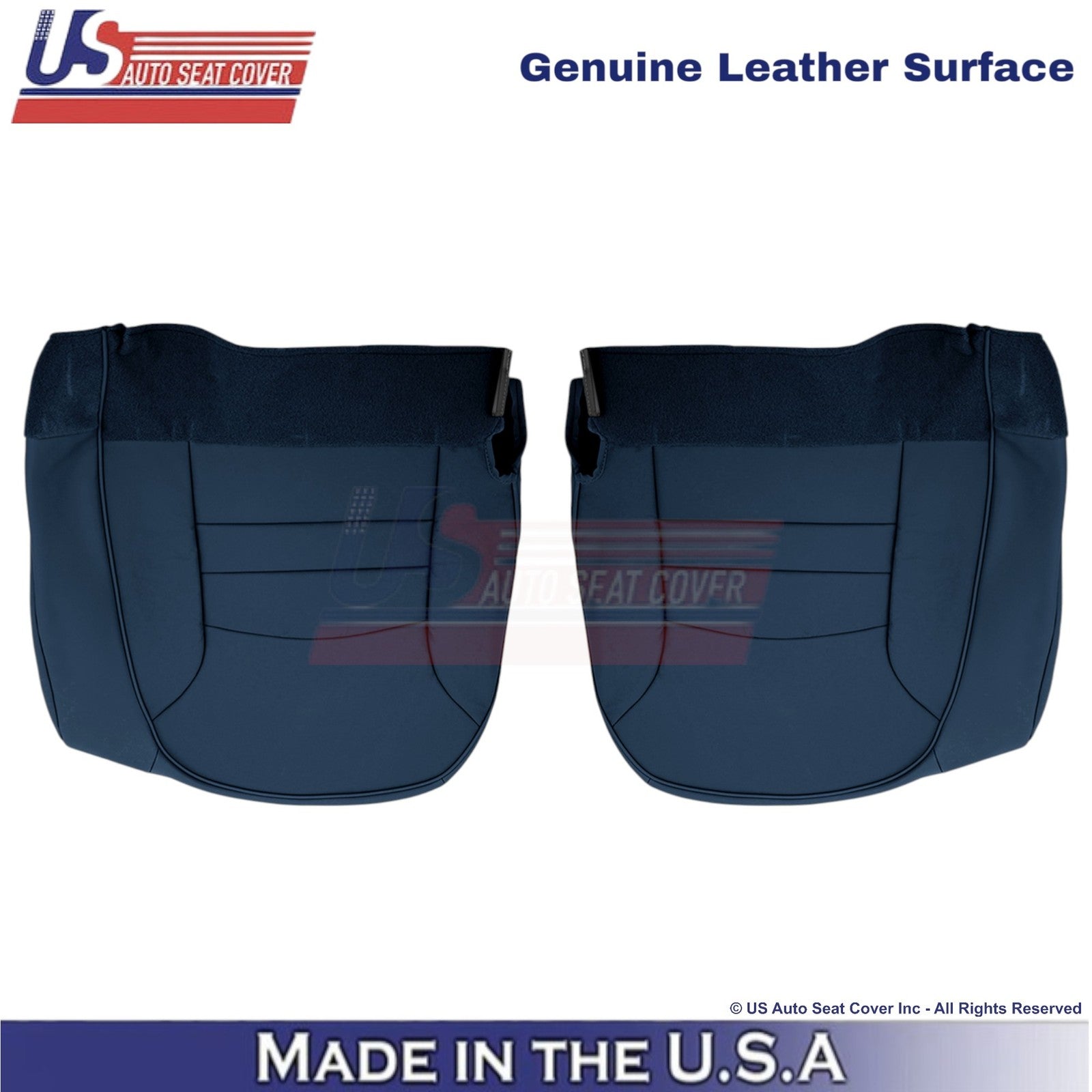 1998-2002 For Ford Crown Victoria Genuine Leather Front Bottom Covers Dark Denim