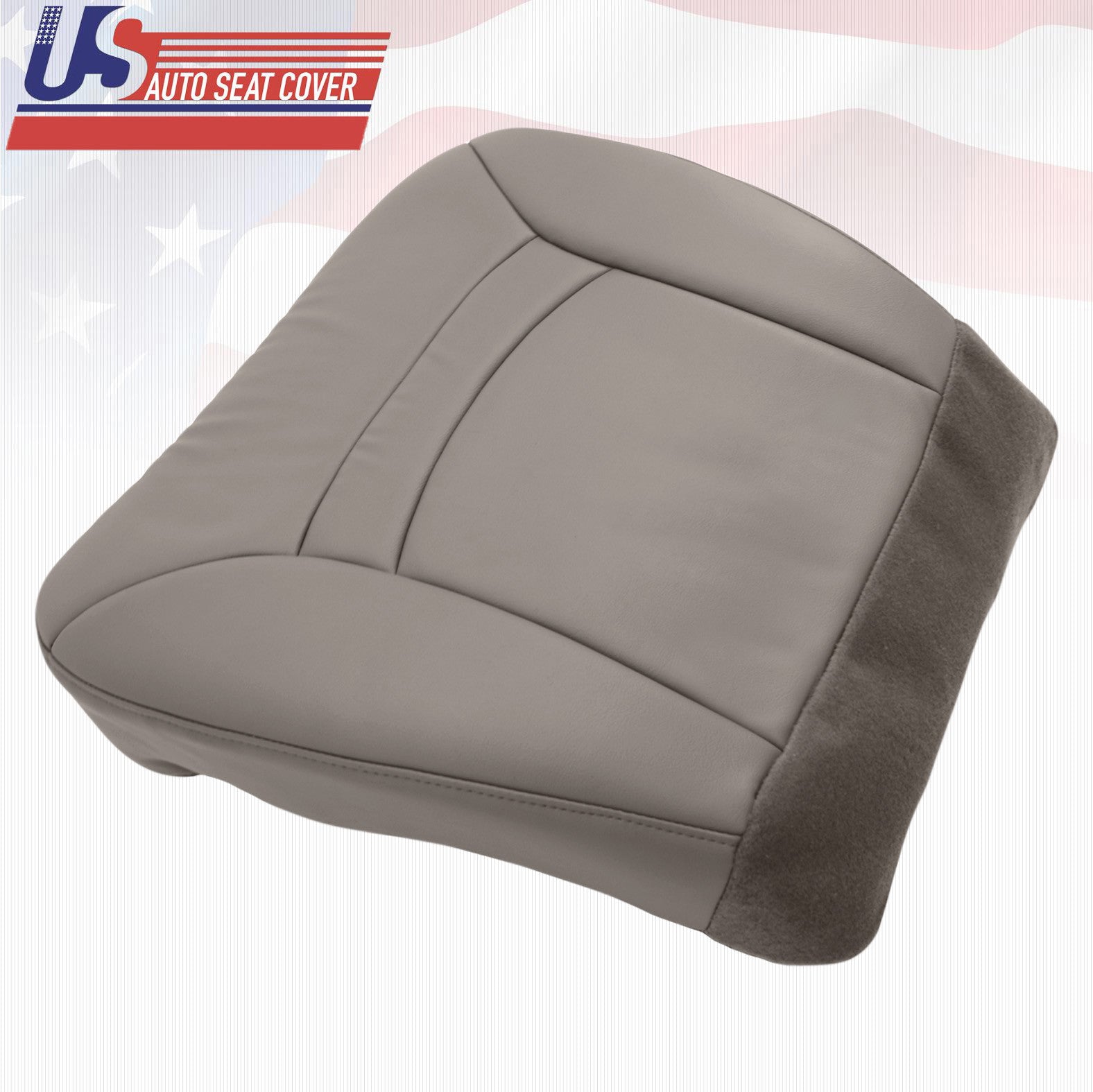 DRIVER BOTTOM SEAT COVER GRAY LEATHERETTE 2000 To 2002 FORD E150 ECONOLINE VAN