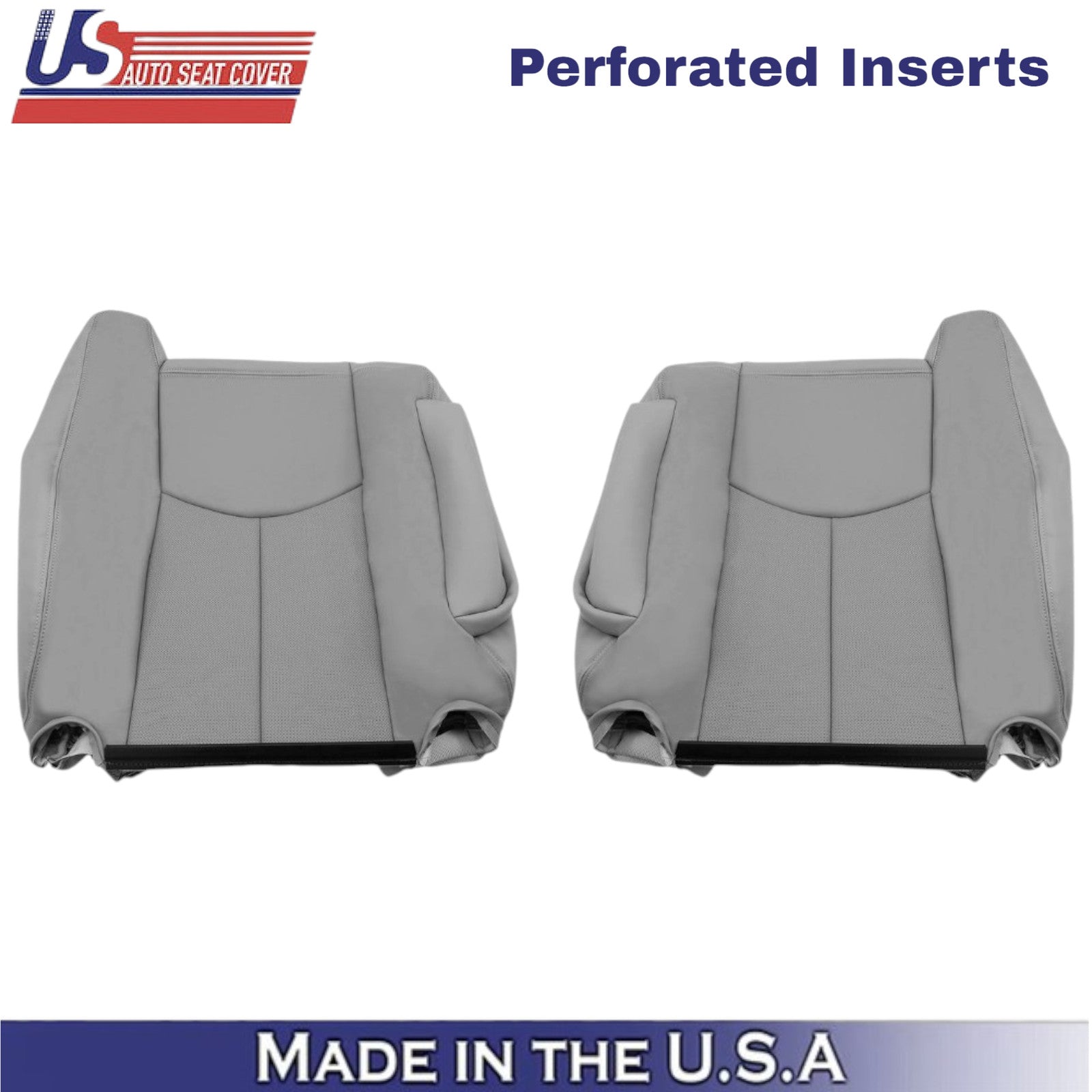 2003-2006 For Cadillac Escalade Genuine Leather Front Top Covers Pewter Gray
