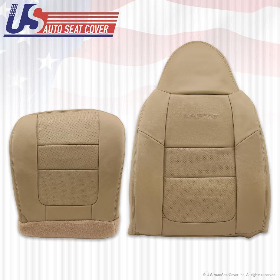 2001 Ford F-250 F-350 Lariat Front Bottoms & Tops Leather Seat Covers TAN