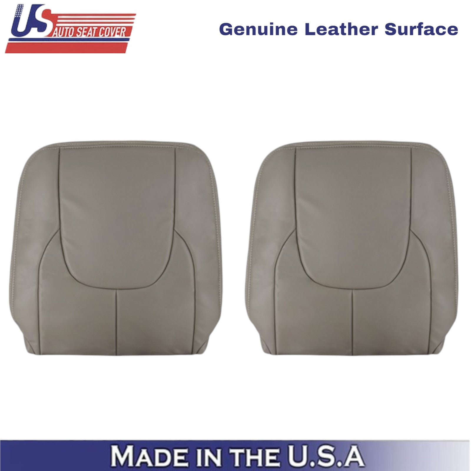 2002-2003 For Dodge Ram 1500 2500 Laramie Leather Front Top Seat Covers Taupe