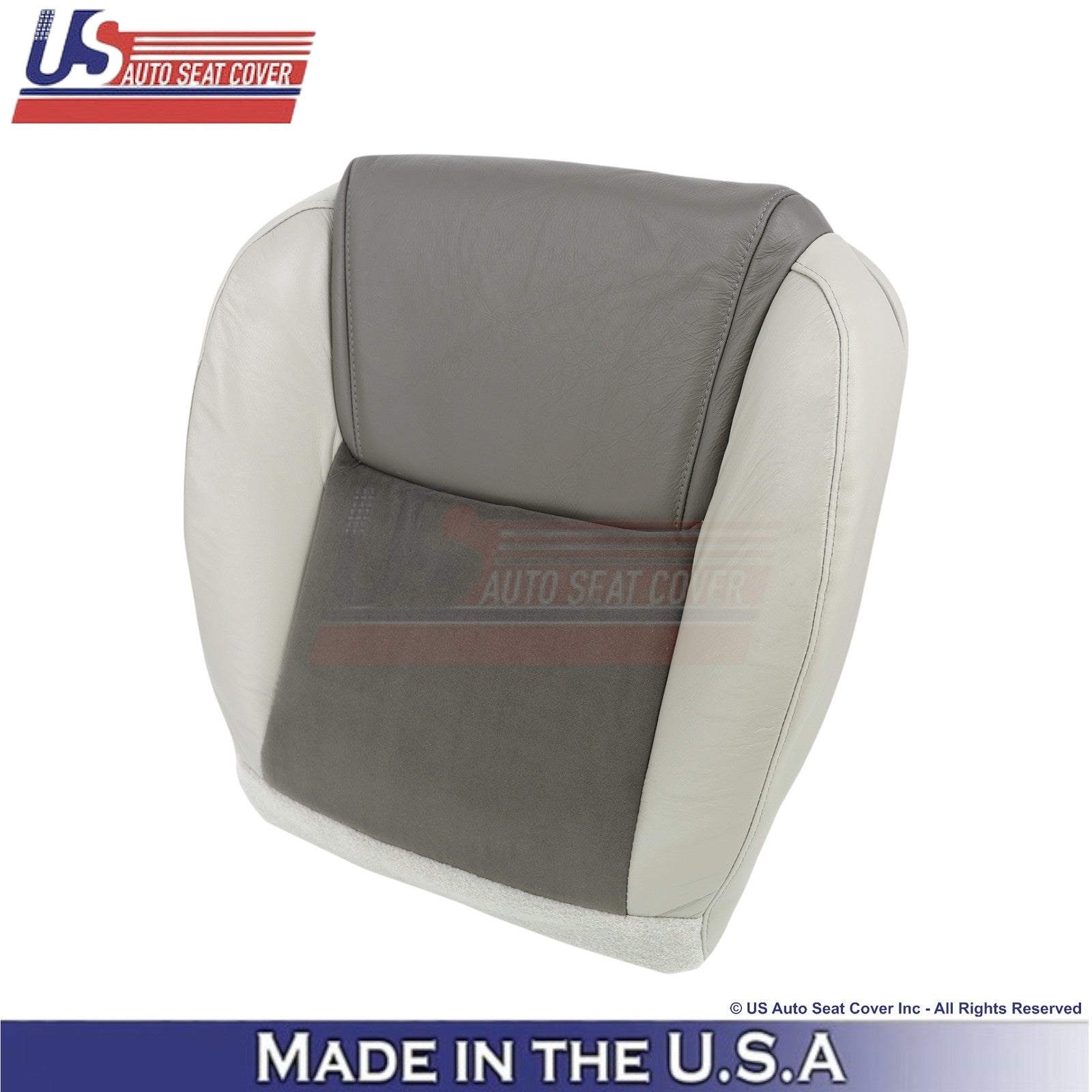 2006-2010 Fits Jeep Commander Leather & Suede Driver Seat Covers 2-Tone Gray