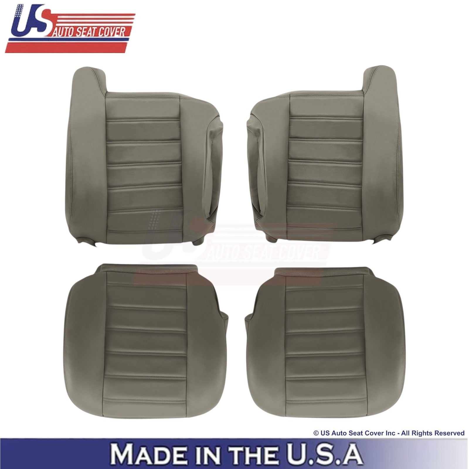 2003-2007 For Hummer H2 Leatherette Front Replacement Seat Covers Wheat Gray