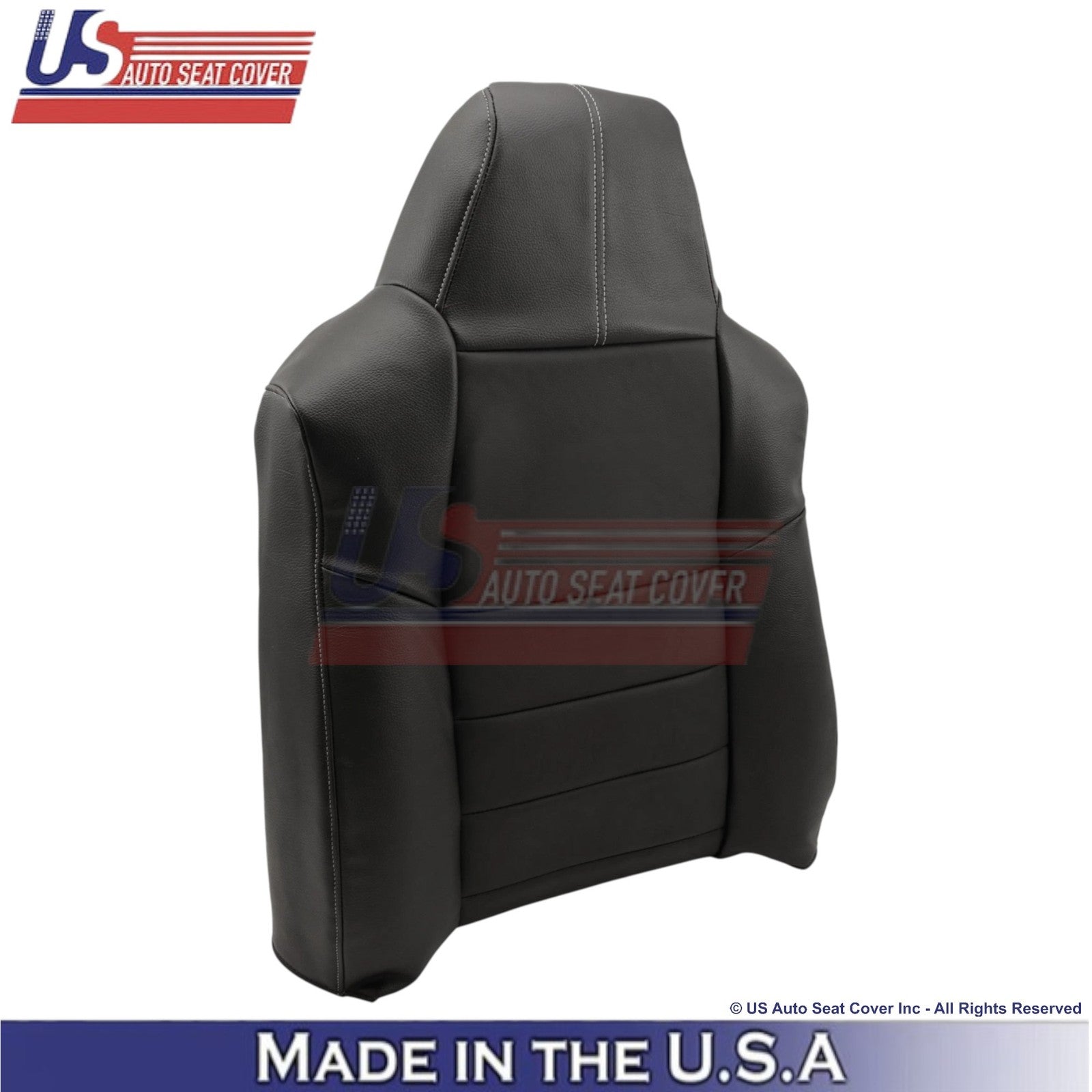 2008-2010 For Ford F250-550 FX4 Leatherette Driver Side Covers Blk/White stitch