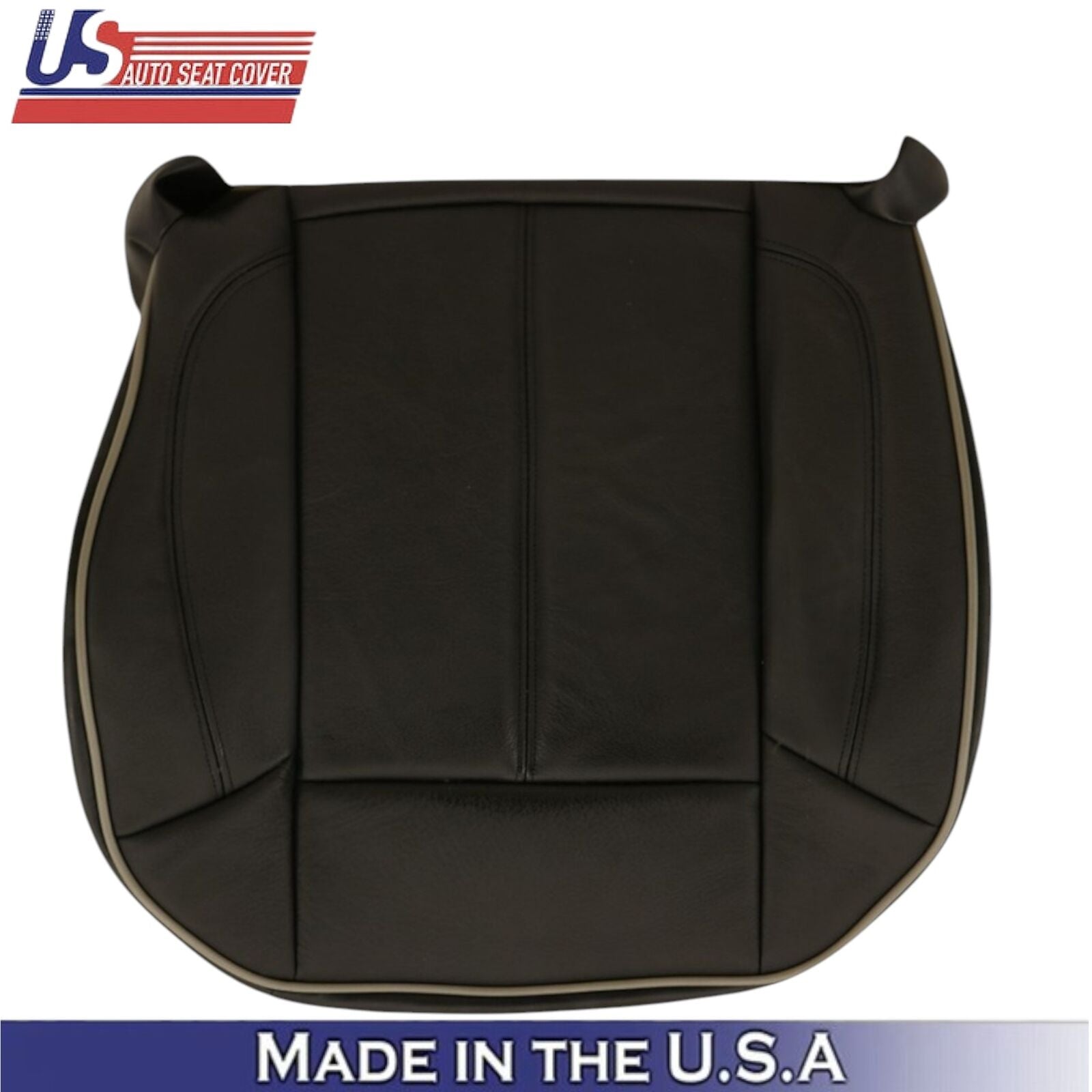 2006-2010 For Hummer H3 Genuine Leather Driver Top & Bottom Seat Covers Ebony