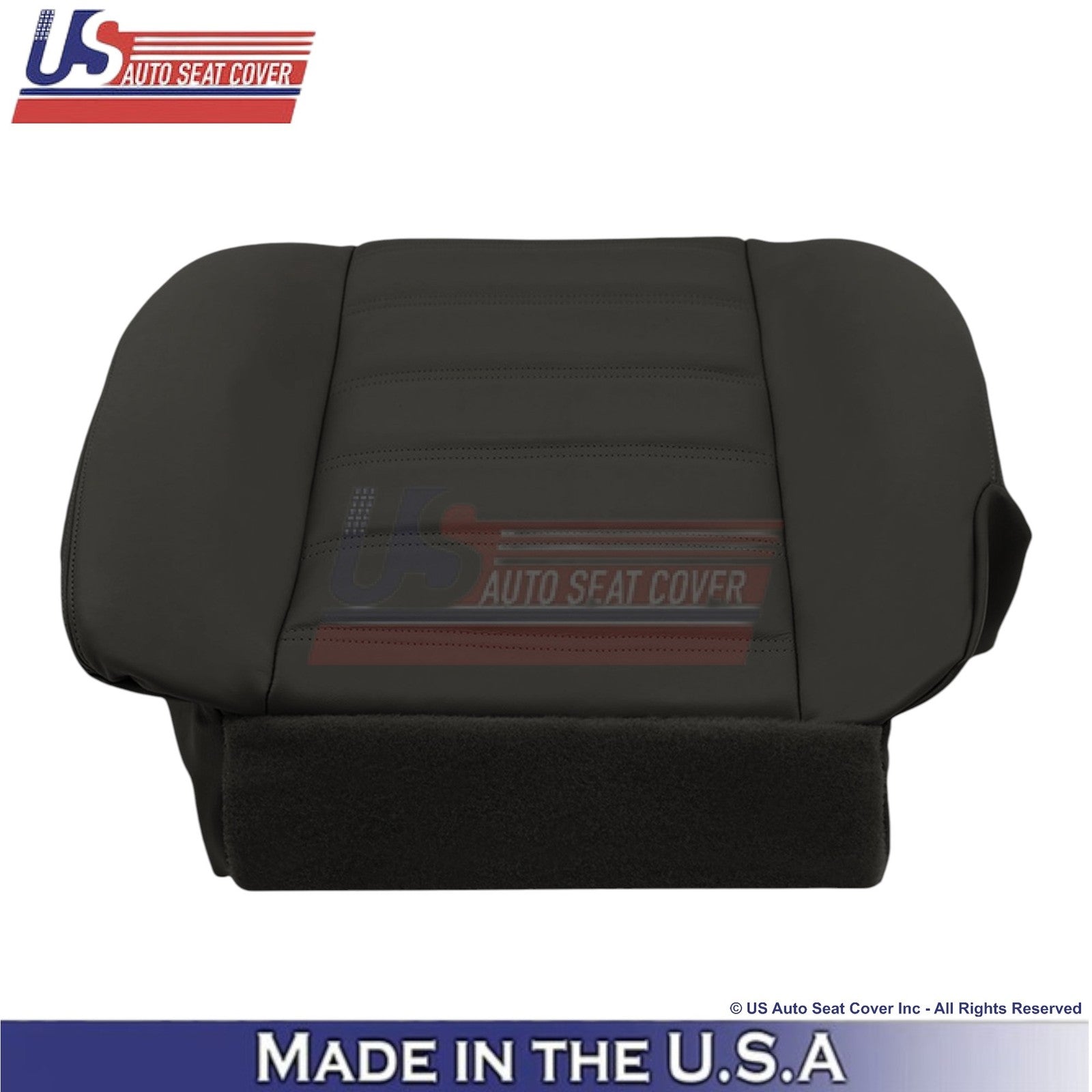 2003-2007 For Hummer H2 Genuine Leather Driver Bottom Seat Cover Ebony Black