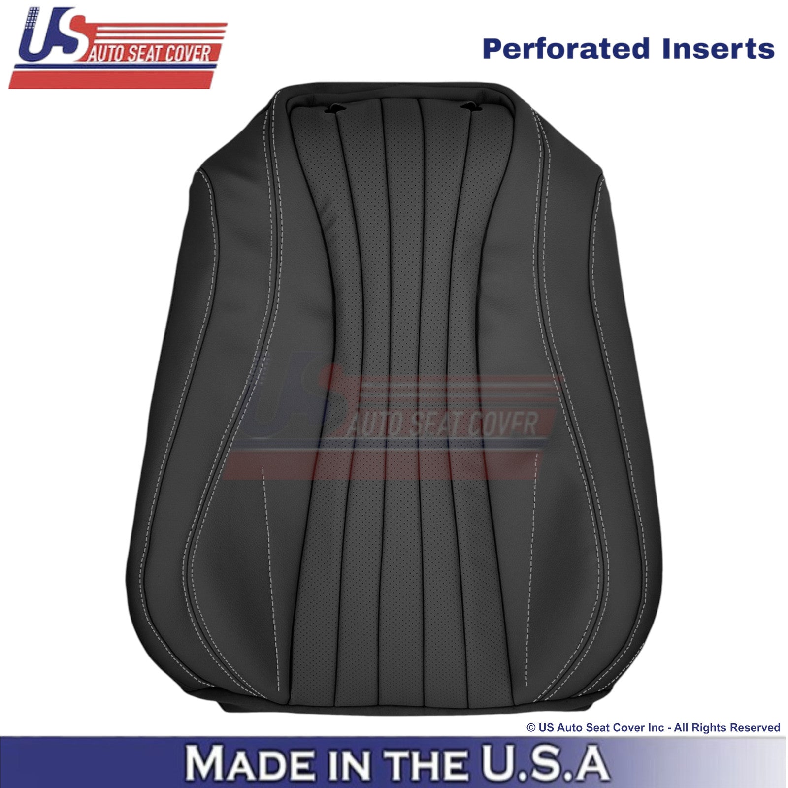 2017-2023 For Mercedes Benz E-Class Leatherette Front Covers Black-White Stitch