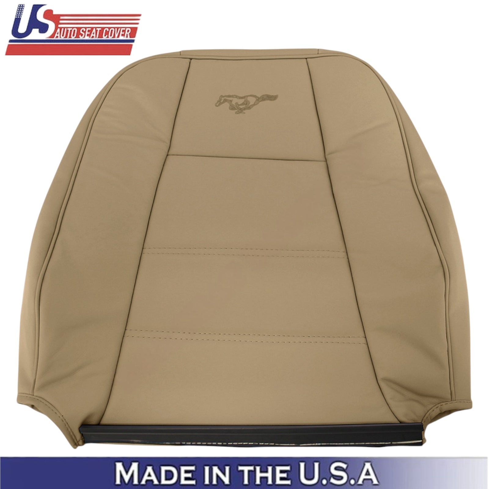1999-2004 For Ford Mustang V6 Leatherette Front Seat Covers Medium Parchment
